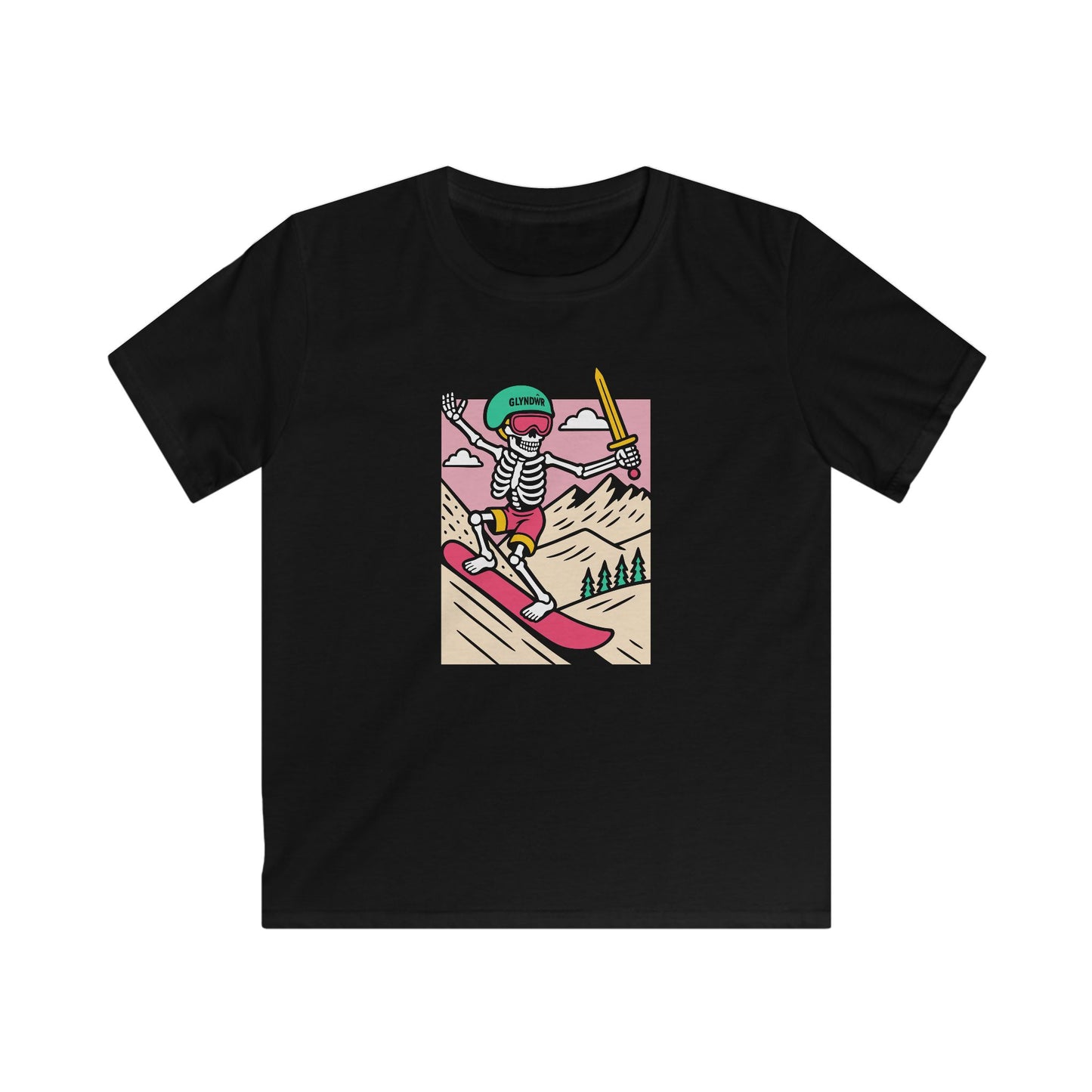 Owain Glyndŵr Snowboarding Skeleton t-shirt (Kids tee)