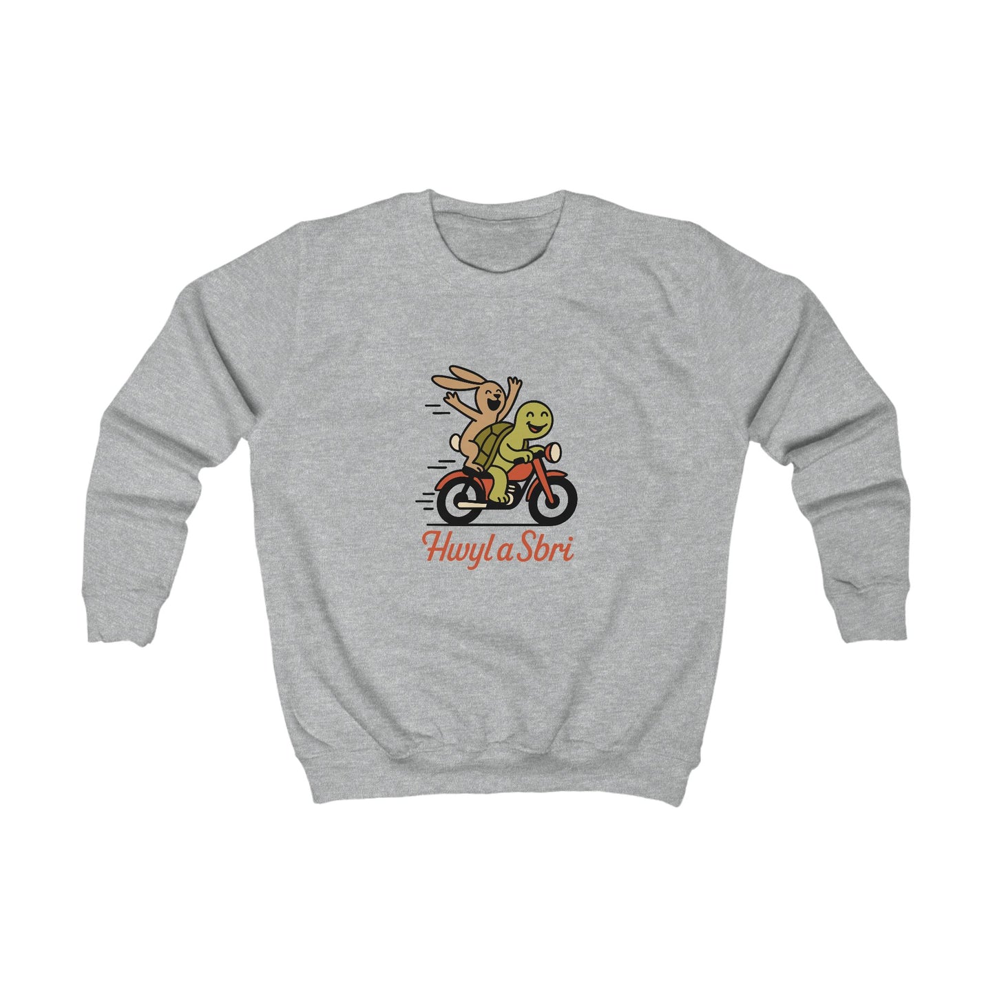 Kids 'Hwyl a Sbri' Sweatshirt - Cute Tortoise & Hare