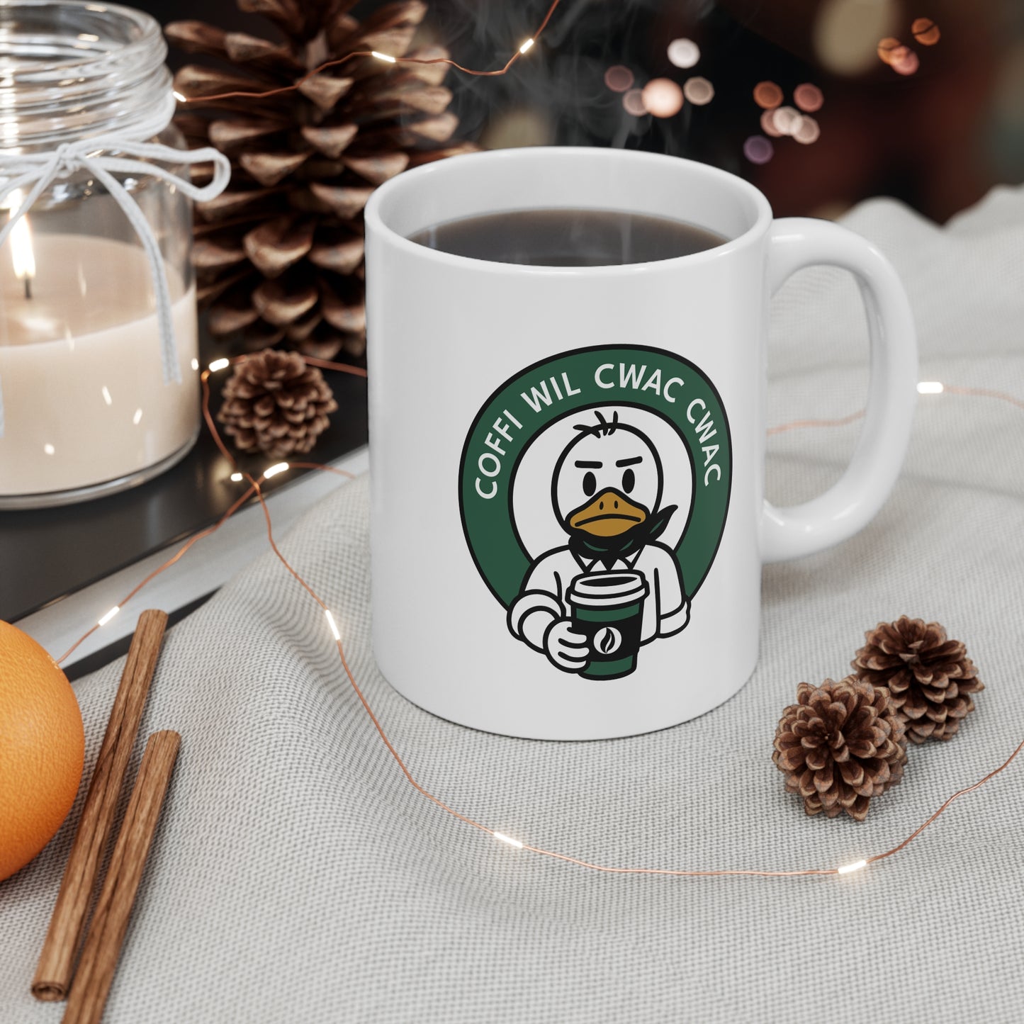 'Coffi Wil Cwac Cwac' Mug - Miserable Duck!