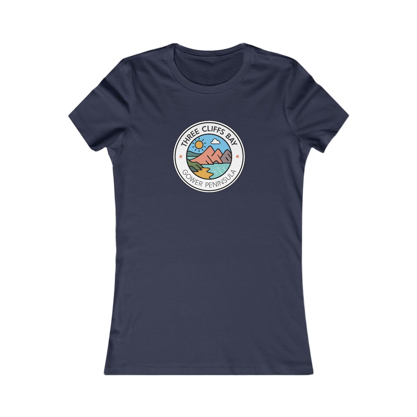 Three Cliffs Bay Women's Graphic Tee - Coastal Sunset Beach Design