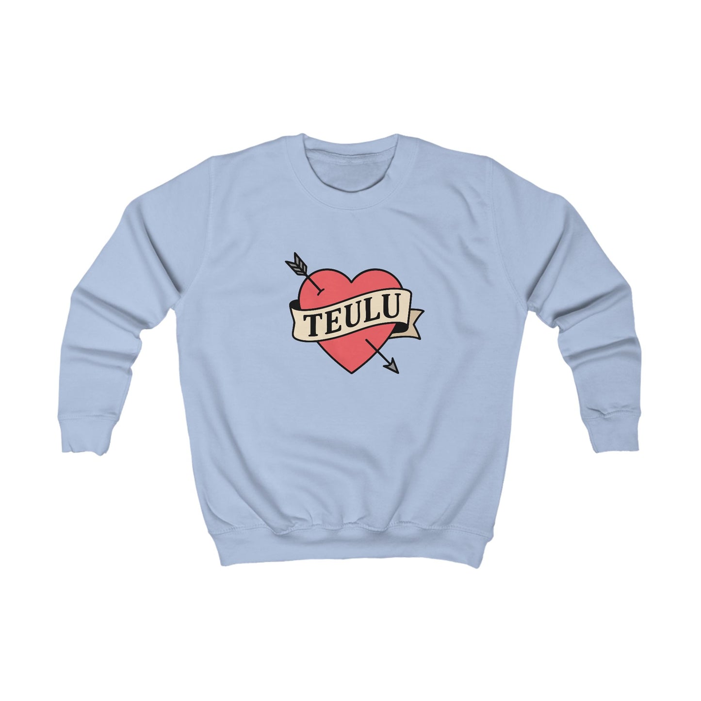 Kids 'Teulu' Jumper - Welsh Tattoo Design