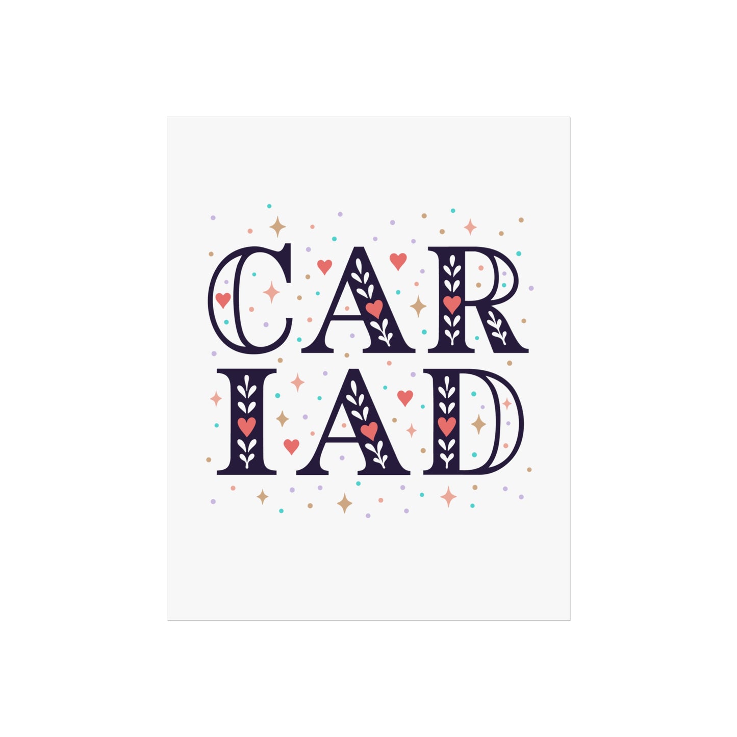 'Cariad' Fine Art Poster /Typographic Print