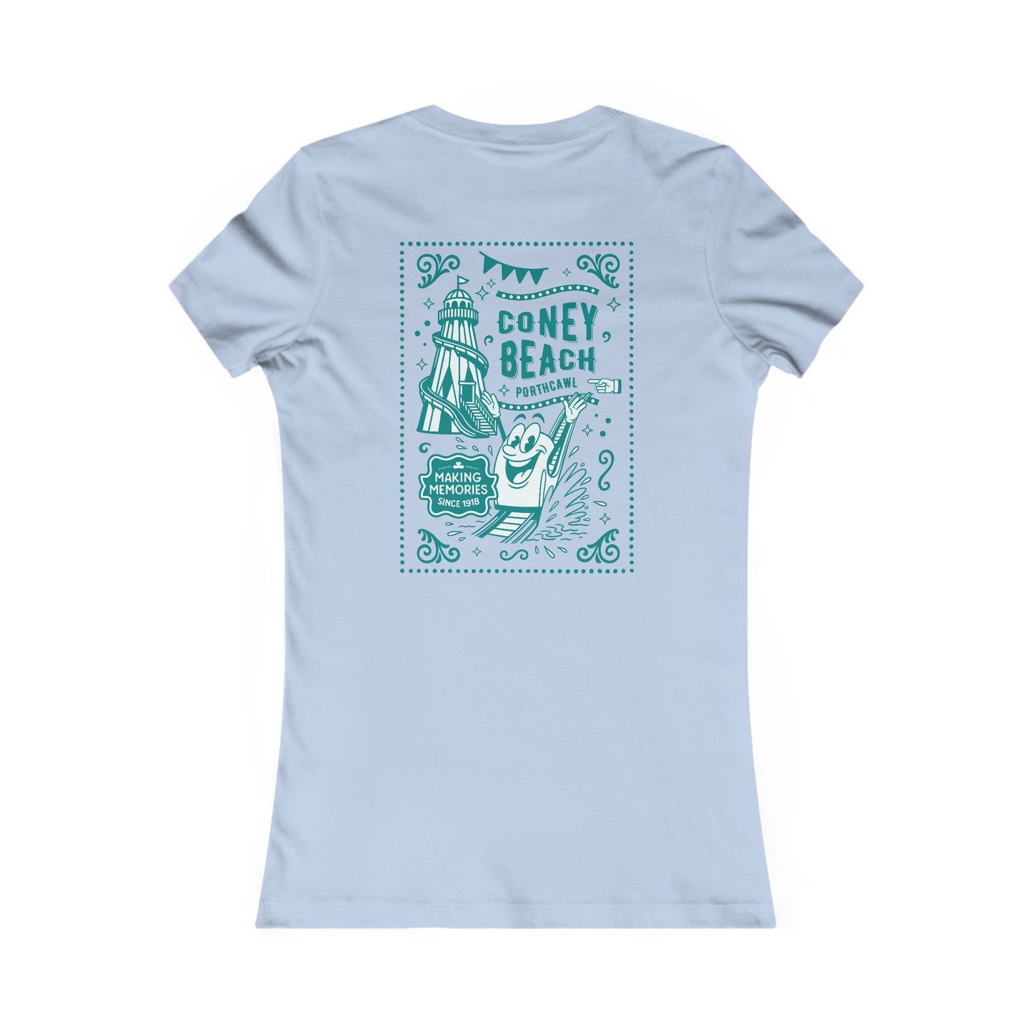 Women's Retro Coney Beach Tee - Porthcawl Funfair (Double sided)