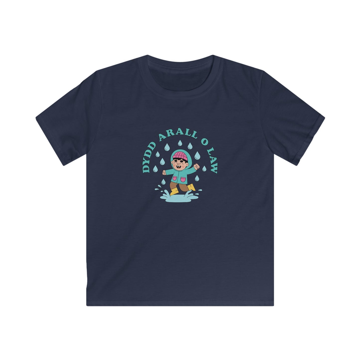 Kids Tee - "Dydd Arall O Law" - Cute Rainy Day Graphic Tee