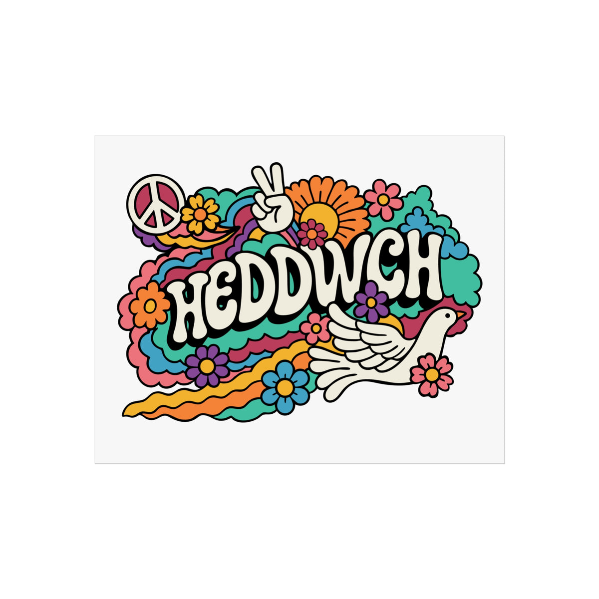 Heddwch' Retro Floral Fine Art Poster