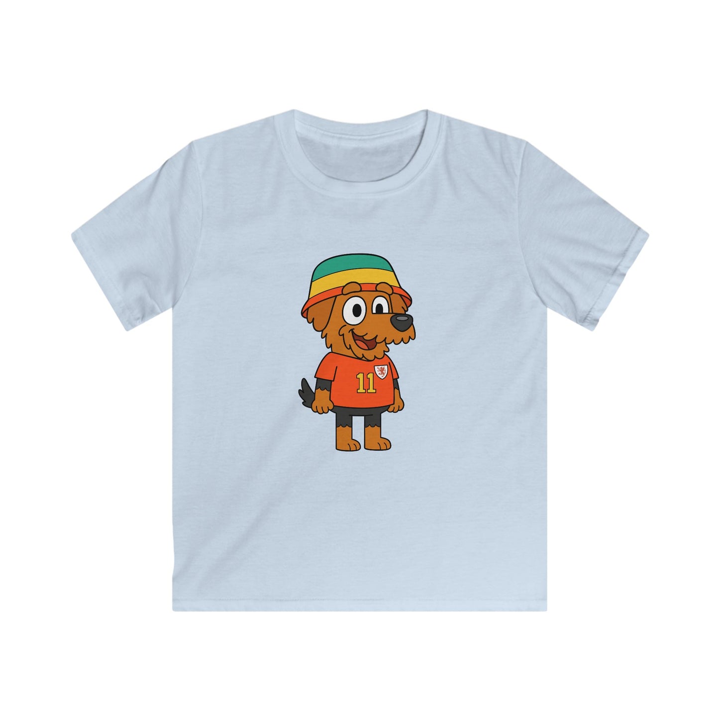 Cute Welsh Terrier Cartoon Dog Kids T-Shirt (Wales Bucket Hat)