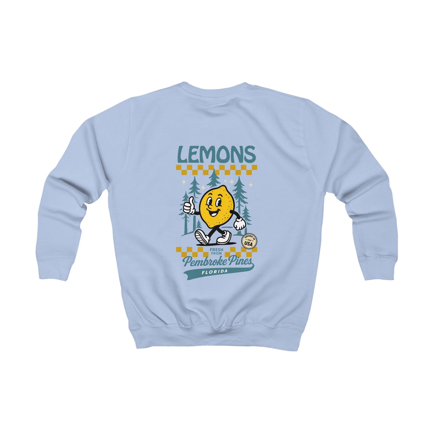 Kids Vintage Lemons Sweatshirt 'Pembroke Pines Florida'