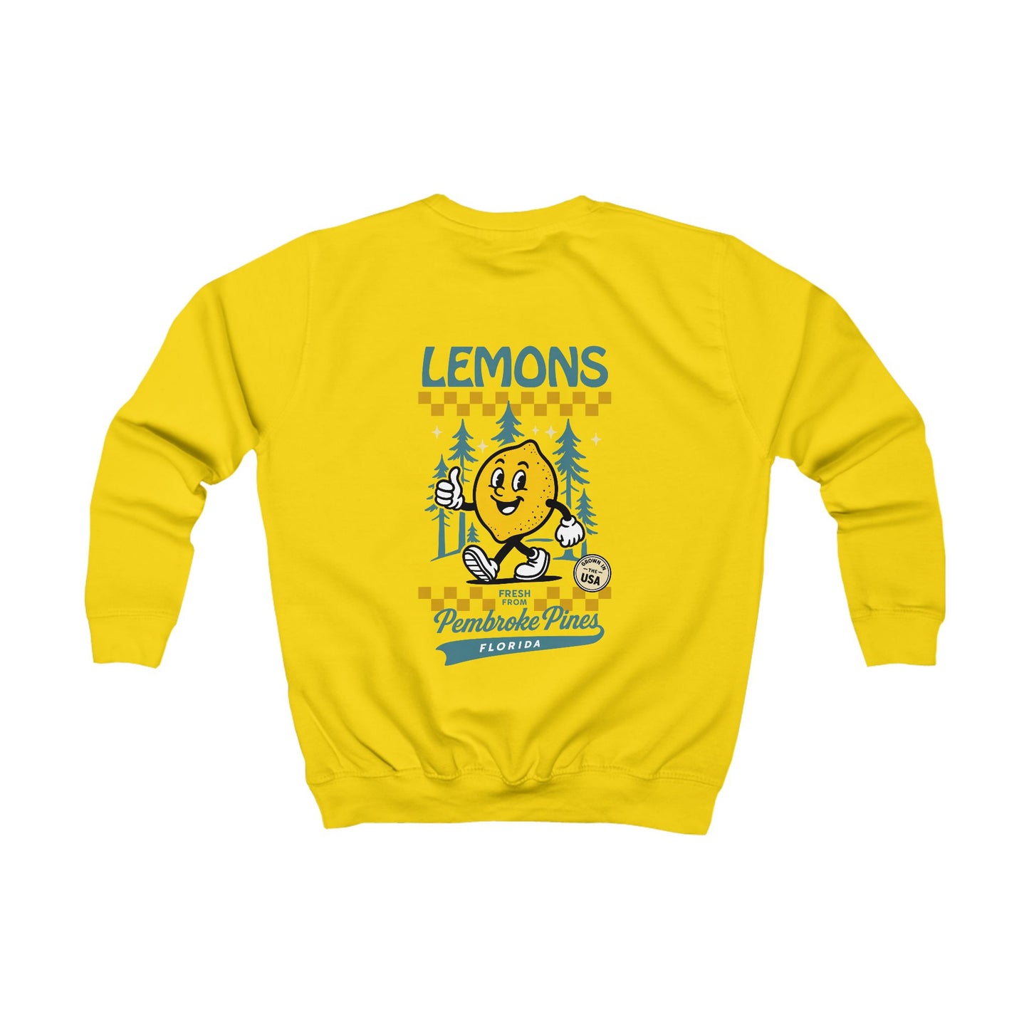 Kids Vintage Lemons Sweatshirt 'Pembroke Pines Florida'