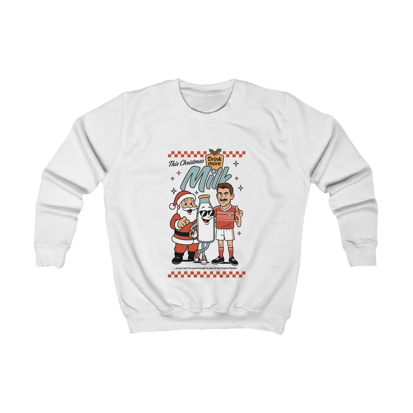 Kids Ian Rush Retro Christmas Jumper– This Christmas Drink More Milk