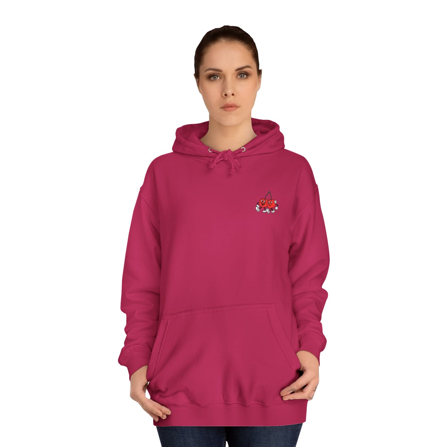 Retro Cherries Patagonia Unisex Hoodie - "Ceirios Trelew" (Double Sided)