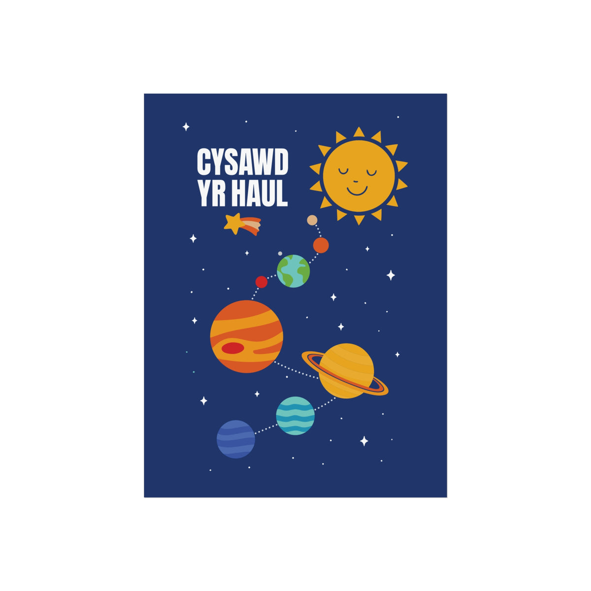 Welsh Solar System Fine Art Poster - 'Cysawd Yr Haul'