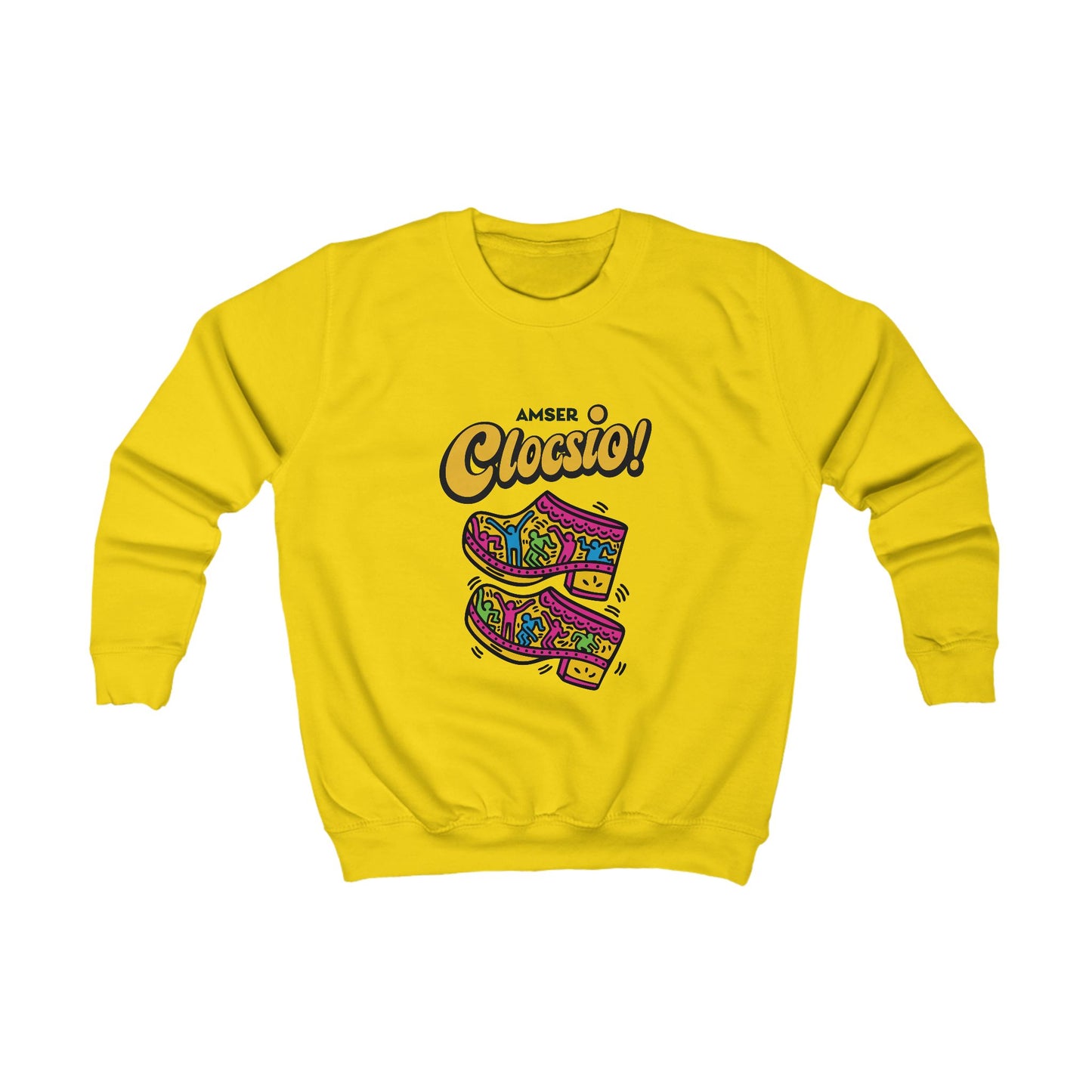 Kids 'Amser Clocsio!' Colorful Welsh Jumper