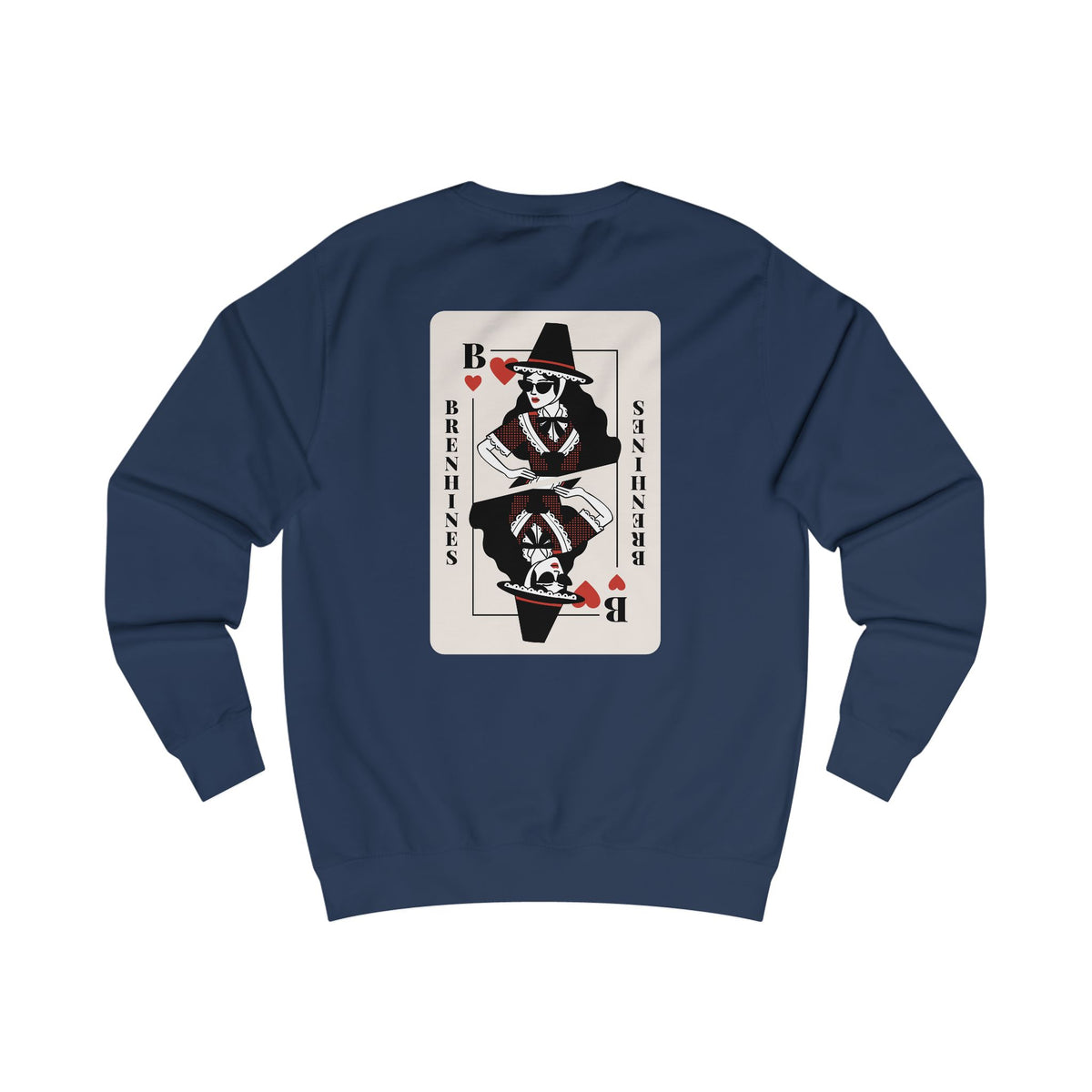 Welsh Queen of Hearts Playing Card Sweatshirt - Brenhines (Double Sided)
