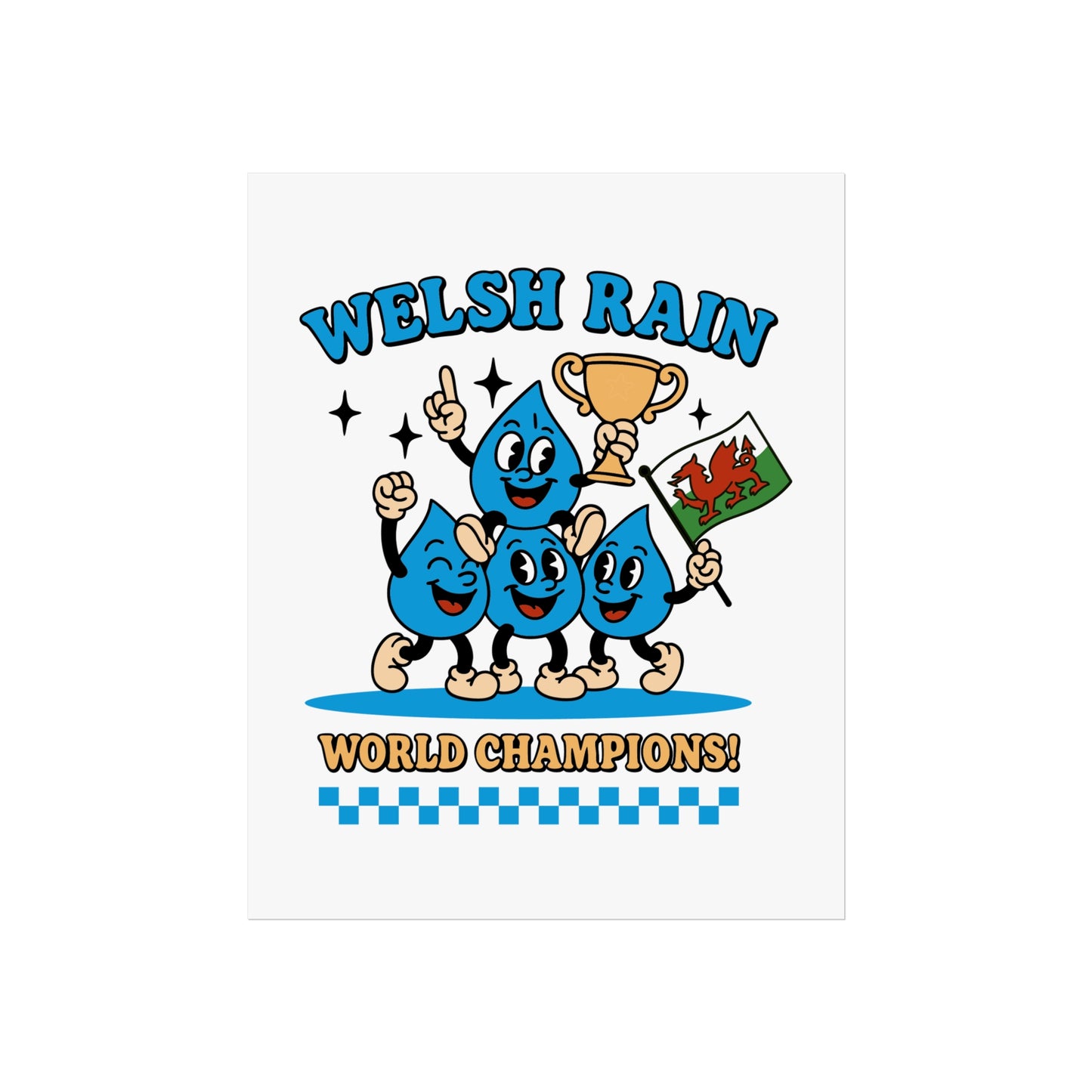 Welsh Rain World Champions Retro Fine Art Poster