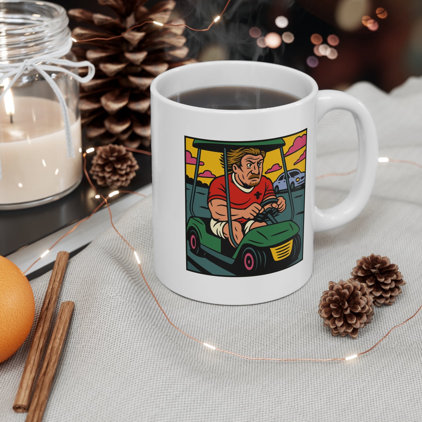 Golf Buggy Rugby Player Mug