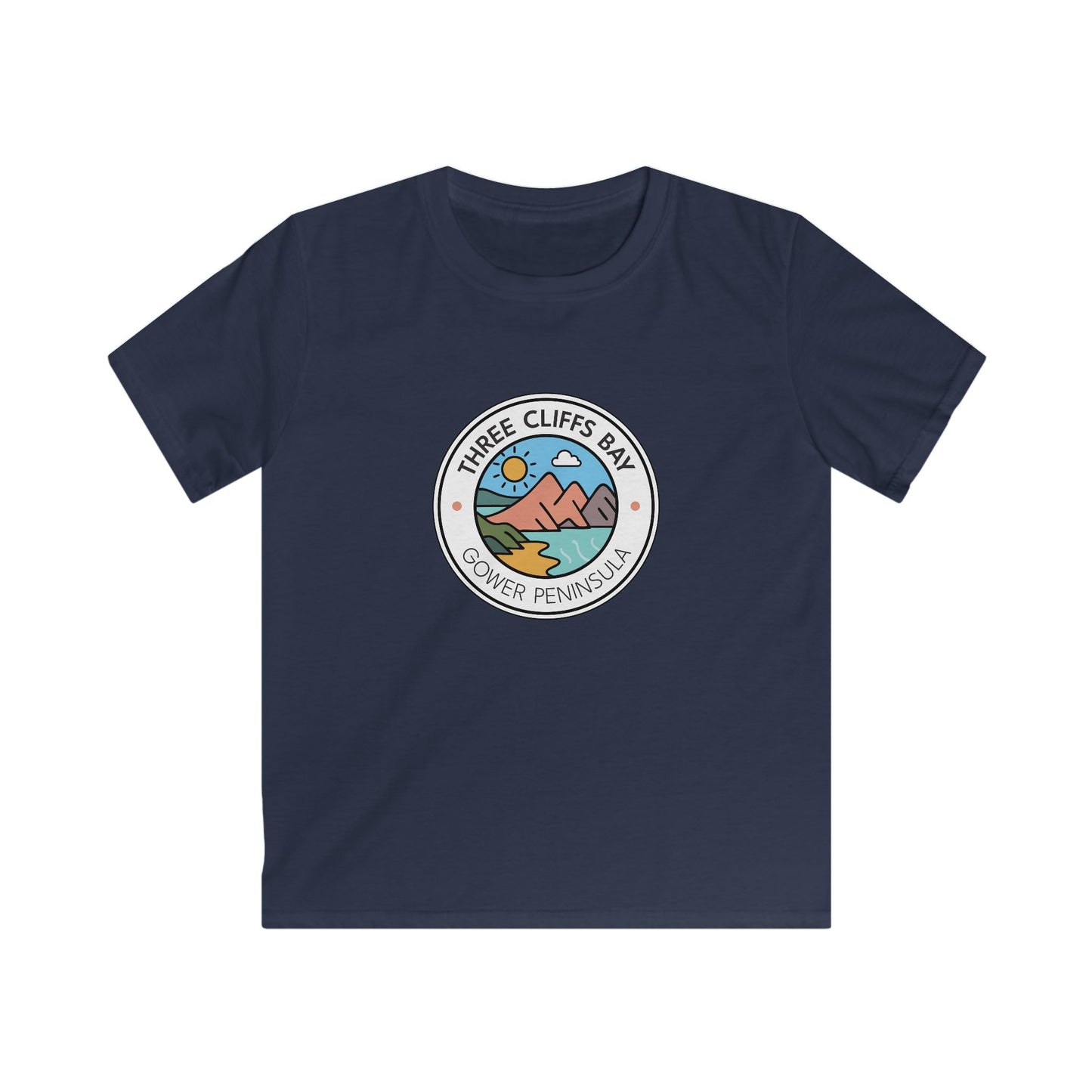 Kids T-Shirt— Three Cliffs Bay, Swansea Beach Graphic Tee