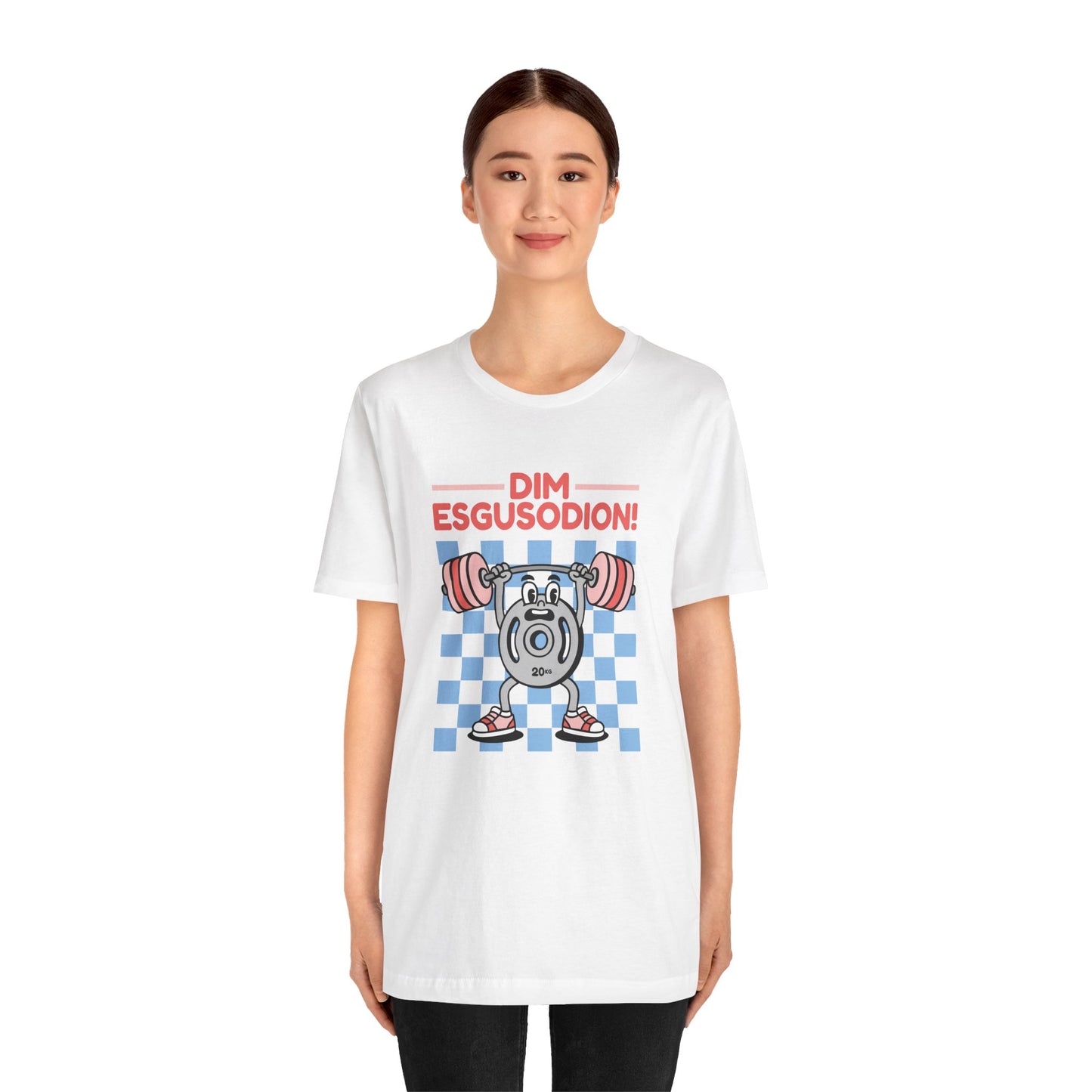 Retro "No Excuses" Gym T-Shirt — Welsh Language 'Dim esgusodion!'