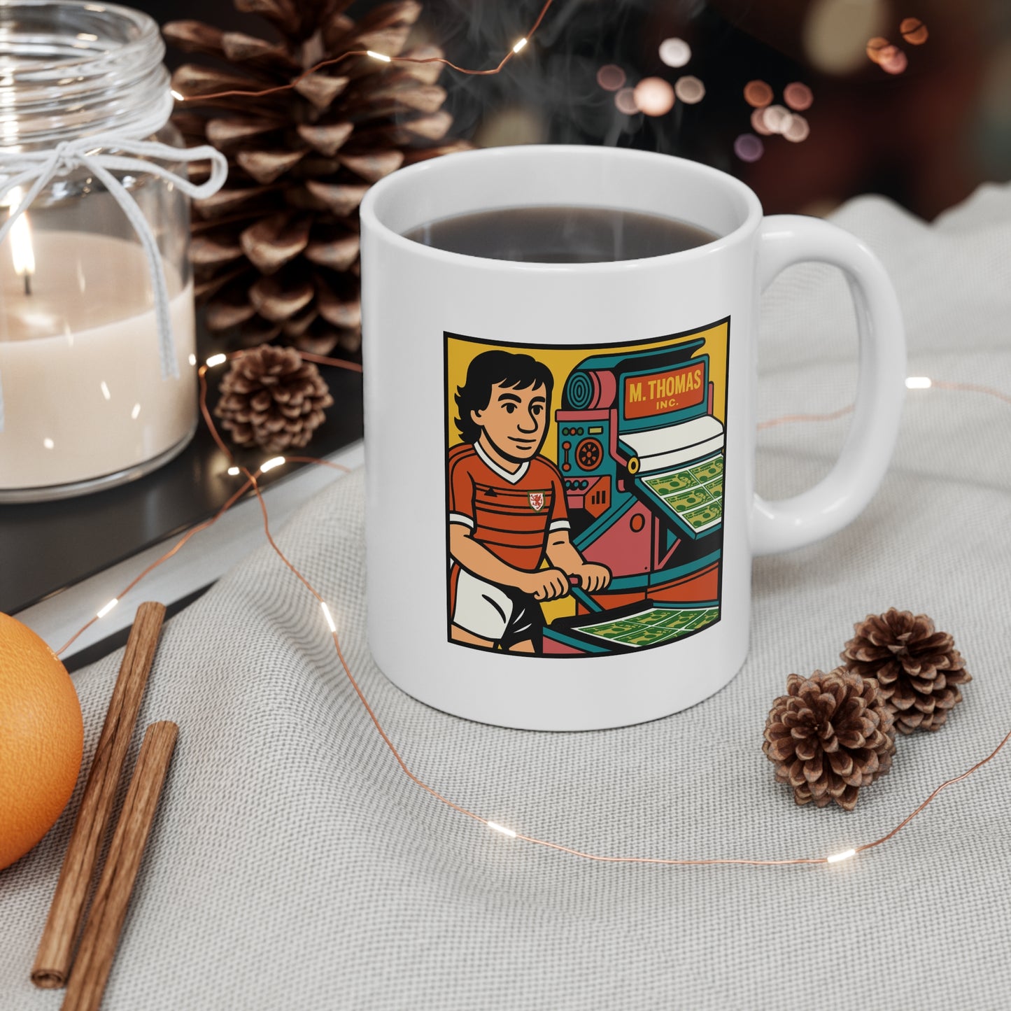 Vintage Mickey Thomas Printing Press Mug
