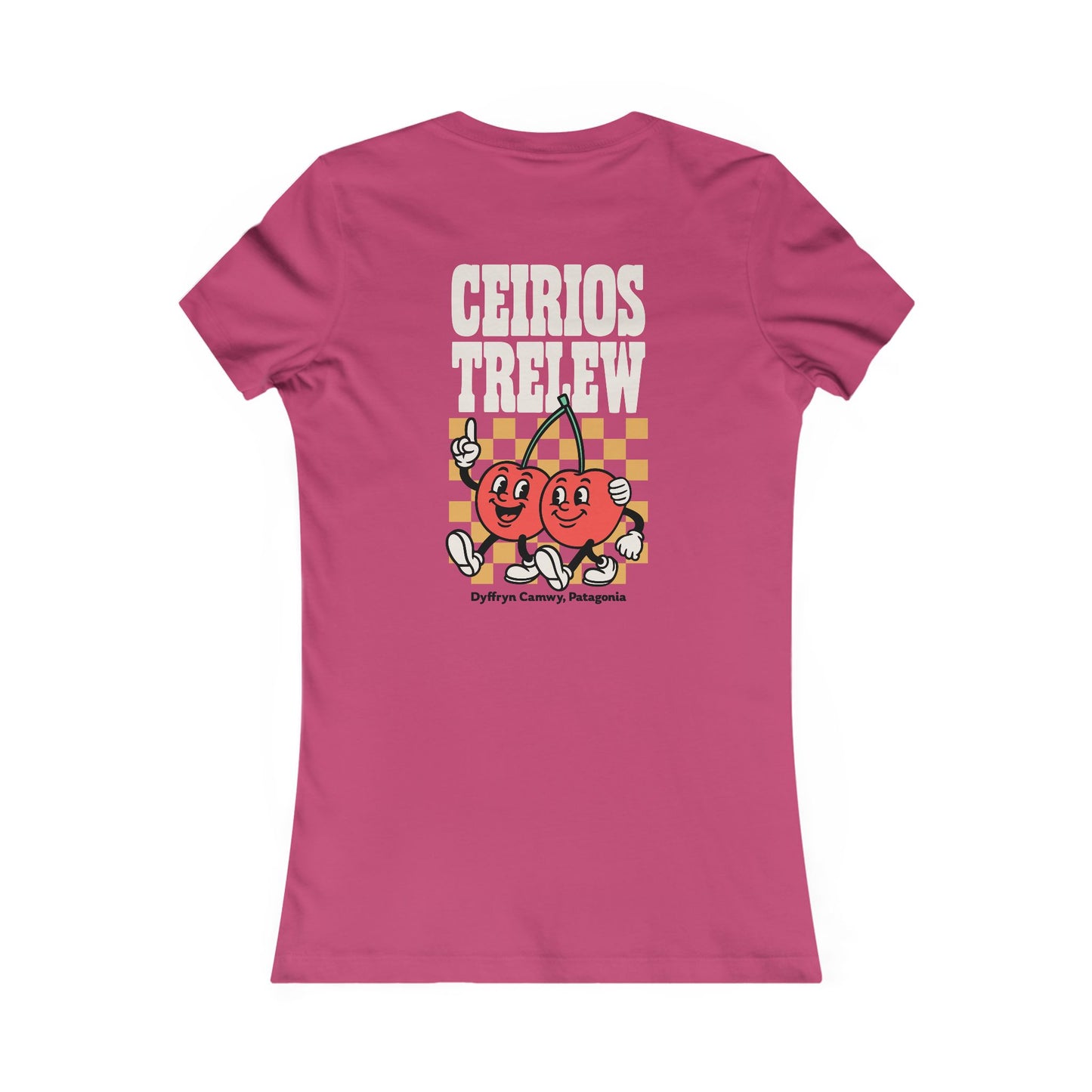 Women's Retro Cherry Tee - 'Ceirios Trelew, Patagonia' (Double Sided)