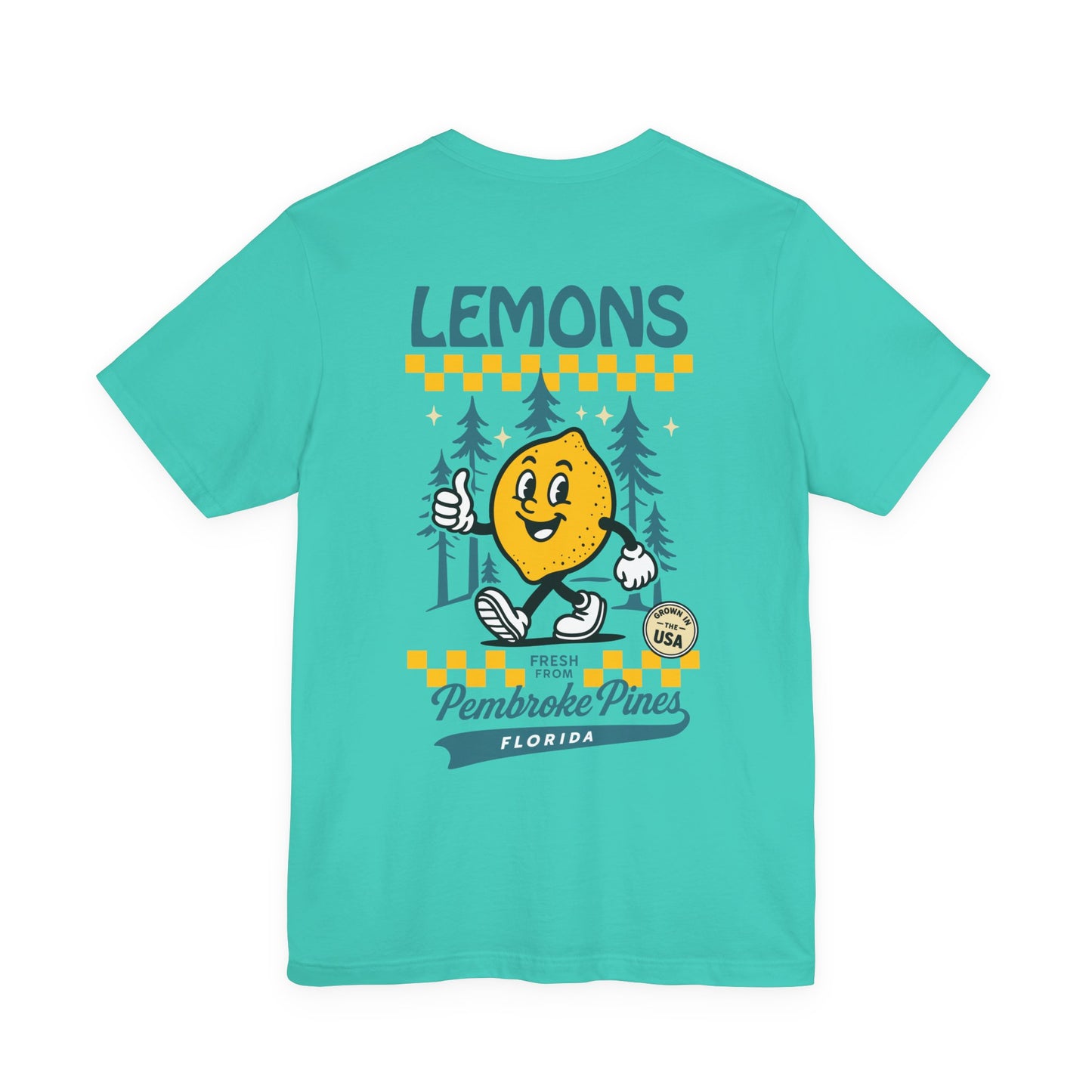 Lemons Pembroke Pines T-Shirt (Unisex) - Retro Citrus Graphic Tee (Double Sided)