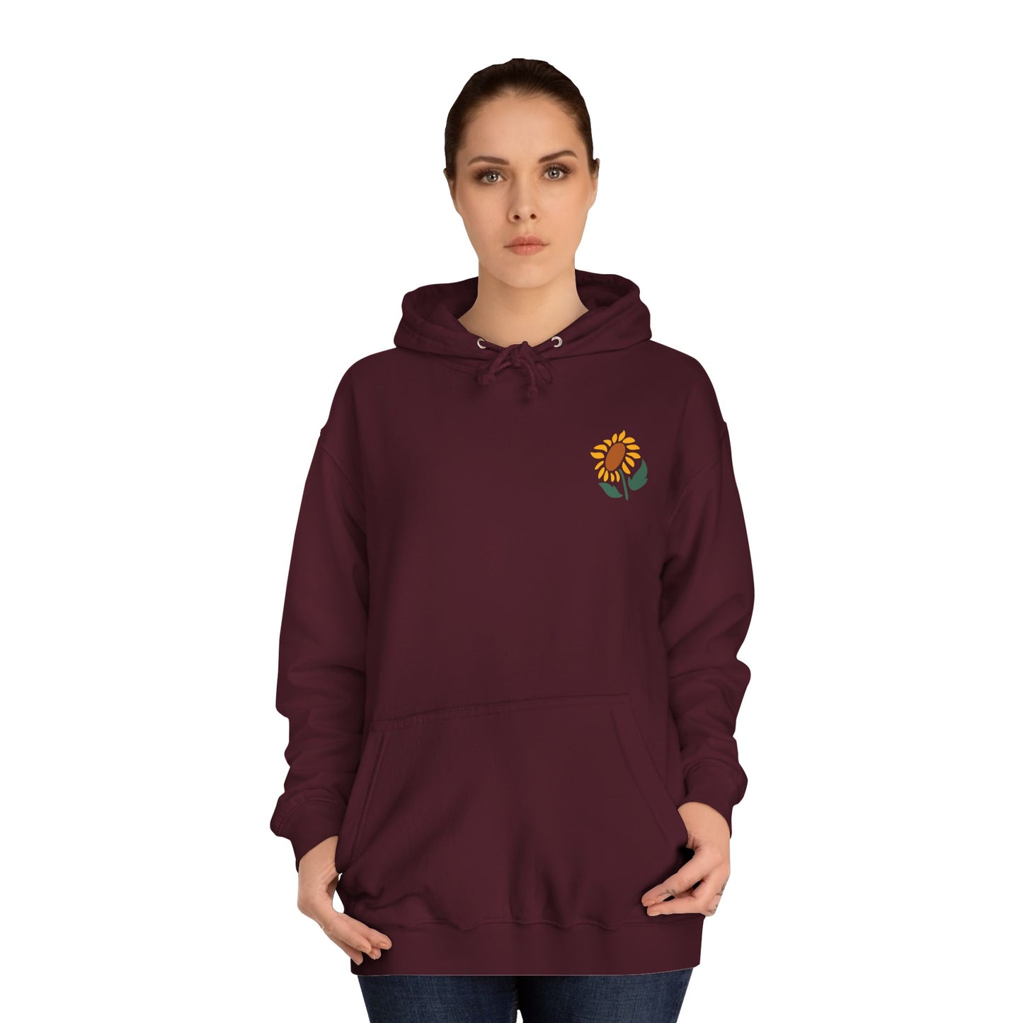 Retro Sunflower 'Blodau Haul' Unisex Hoodie (Double Sided)