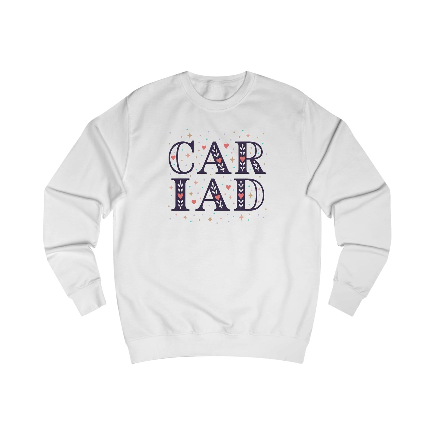 Cariad Jumper - Retro Floral Typography Crewneck (Unisex)