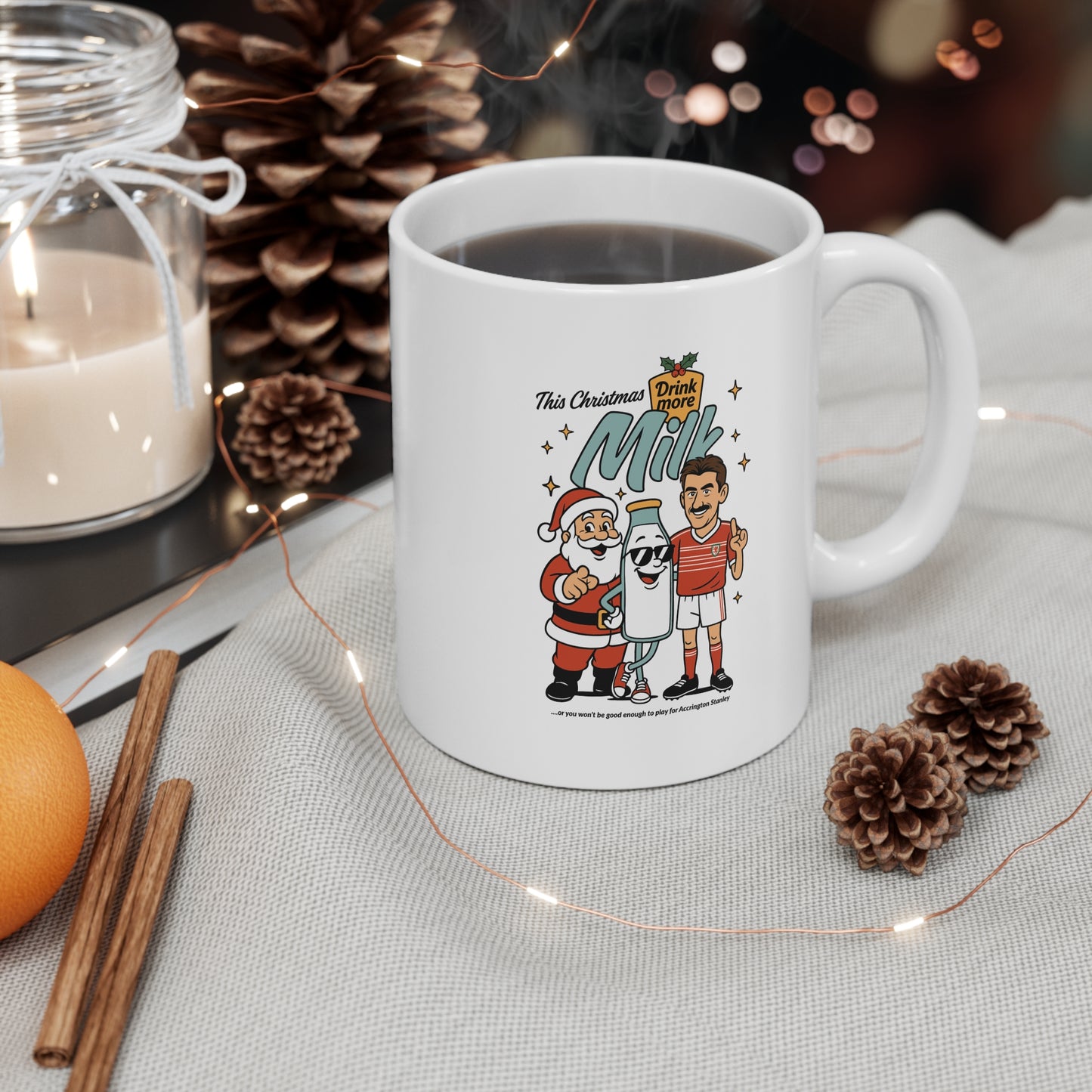 'This Christmas Drink More Milk' — Ian Rush Milk Advert Mug