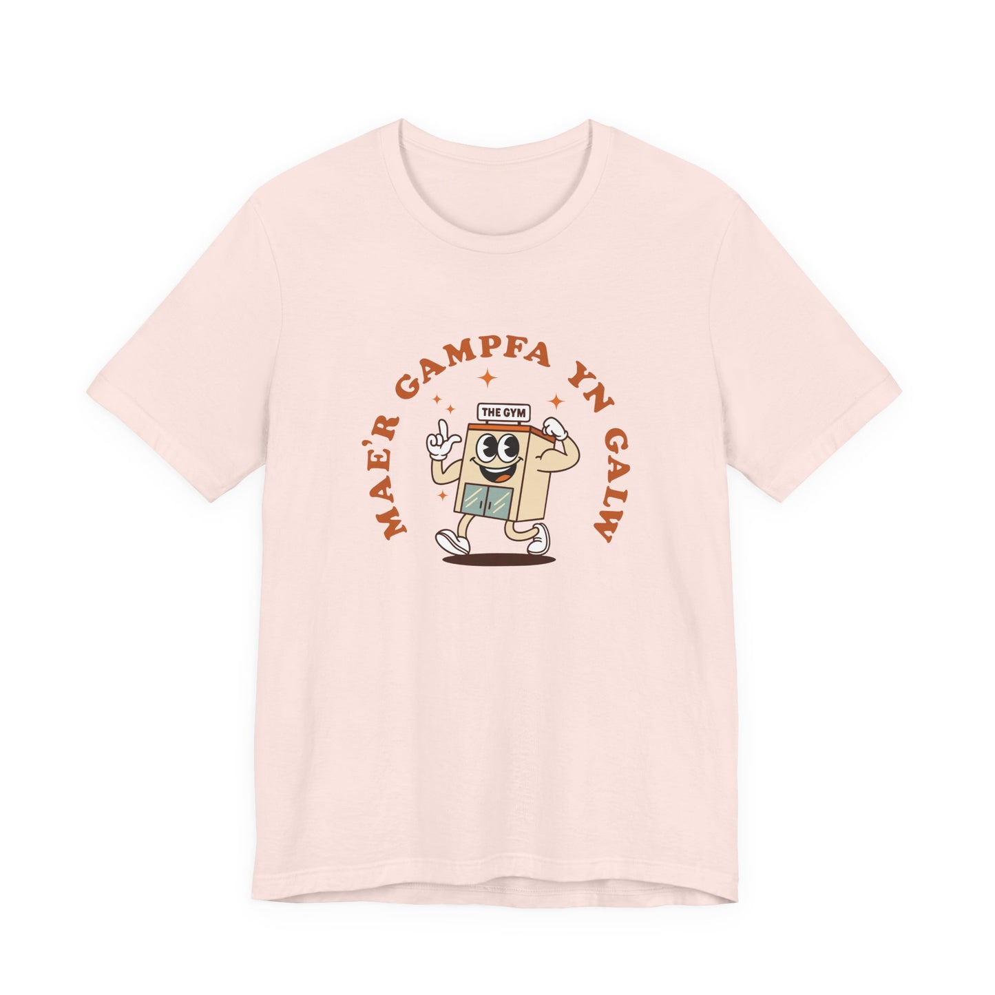 'Mae'r Gampfa yn Galw' - Retro Welsh Language Unisex Tee - The Gym is Calling