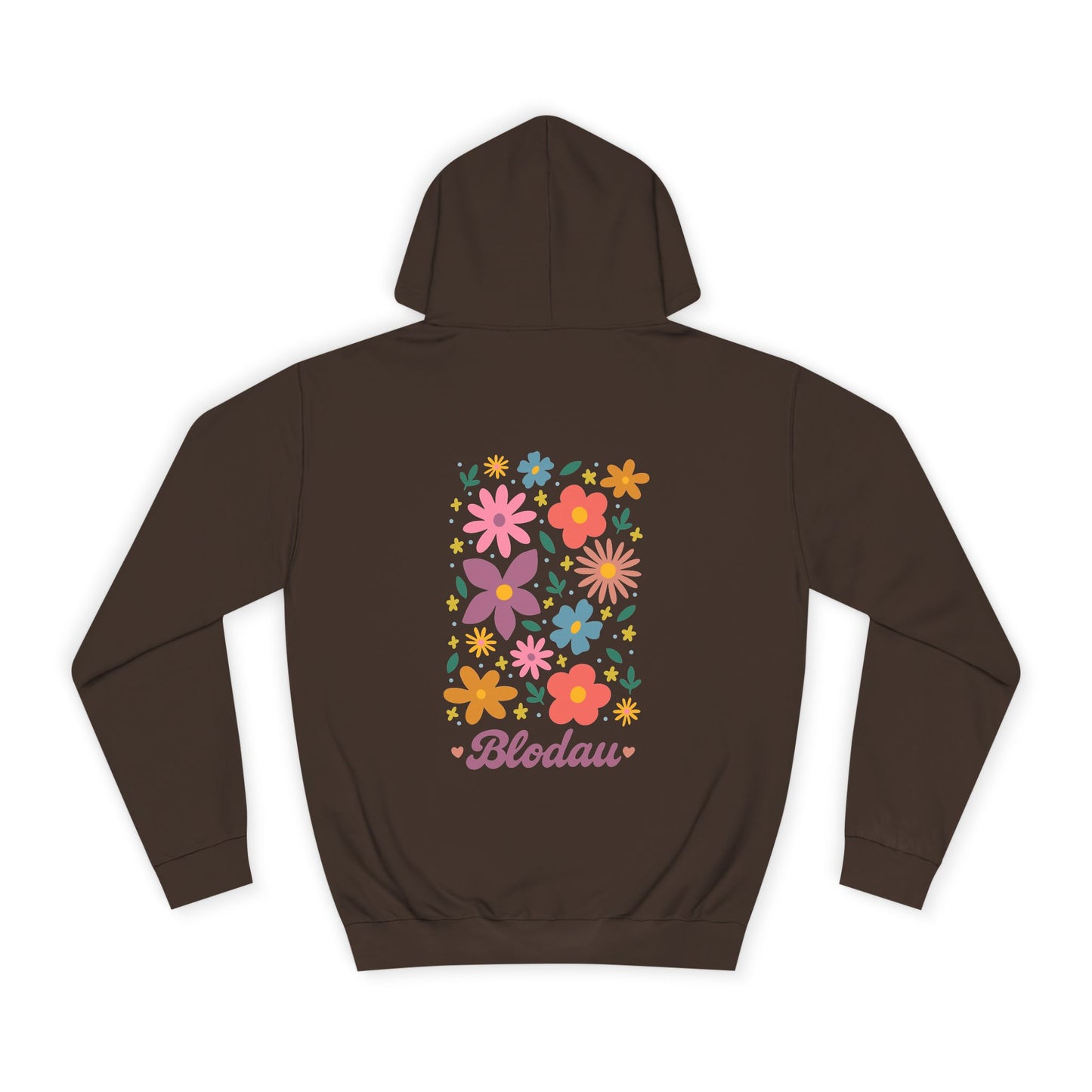Retro Floral 'Blodau' Unisex Hoodie (Double Sided)