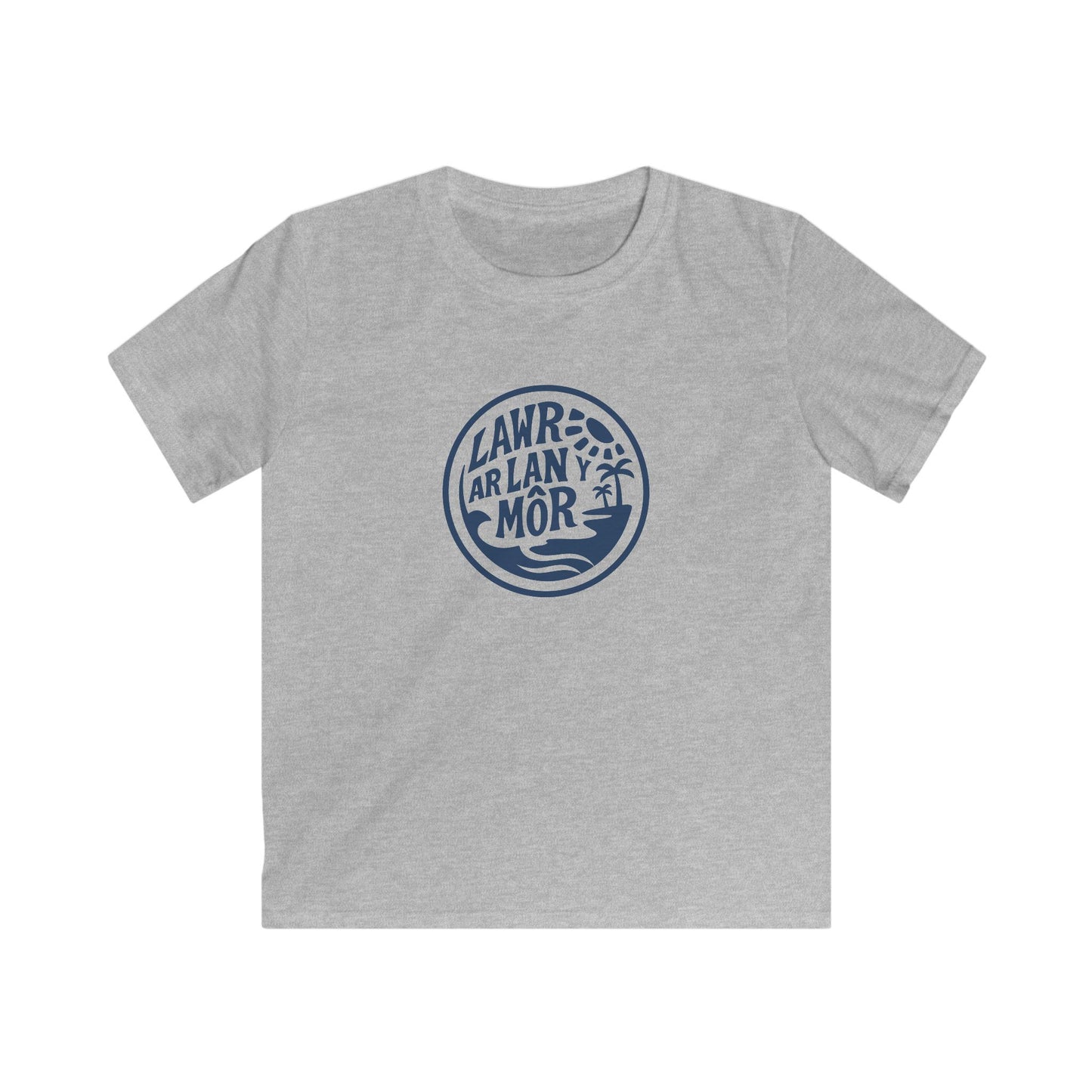 'Lawr Ar Lan y Môr' Kids T-Shirt - Coastal Palm Graphic Tee