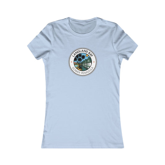 Langland Bay Women's Tee — Coastal Surf Vintage Badge
