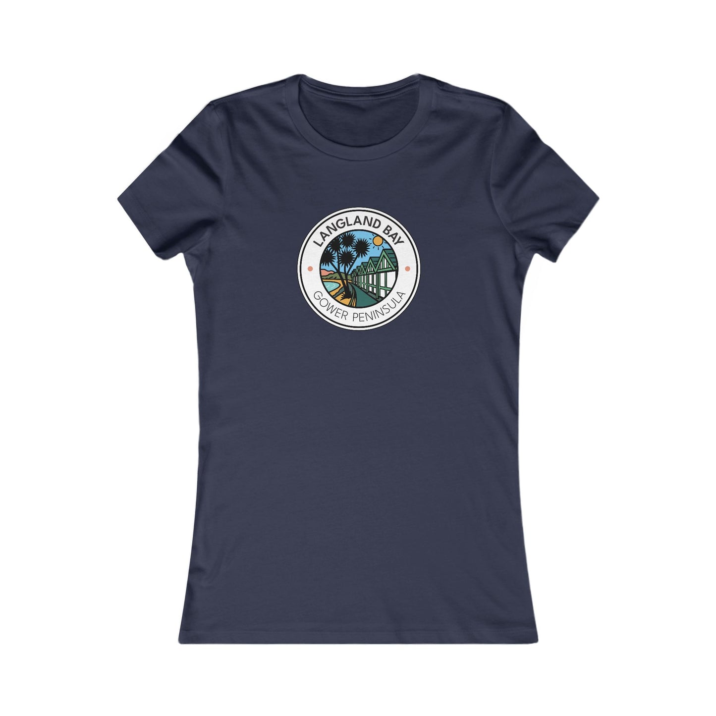 Langland Bay Women's Tee — Coastal Surf Vintage Badge
