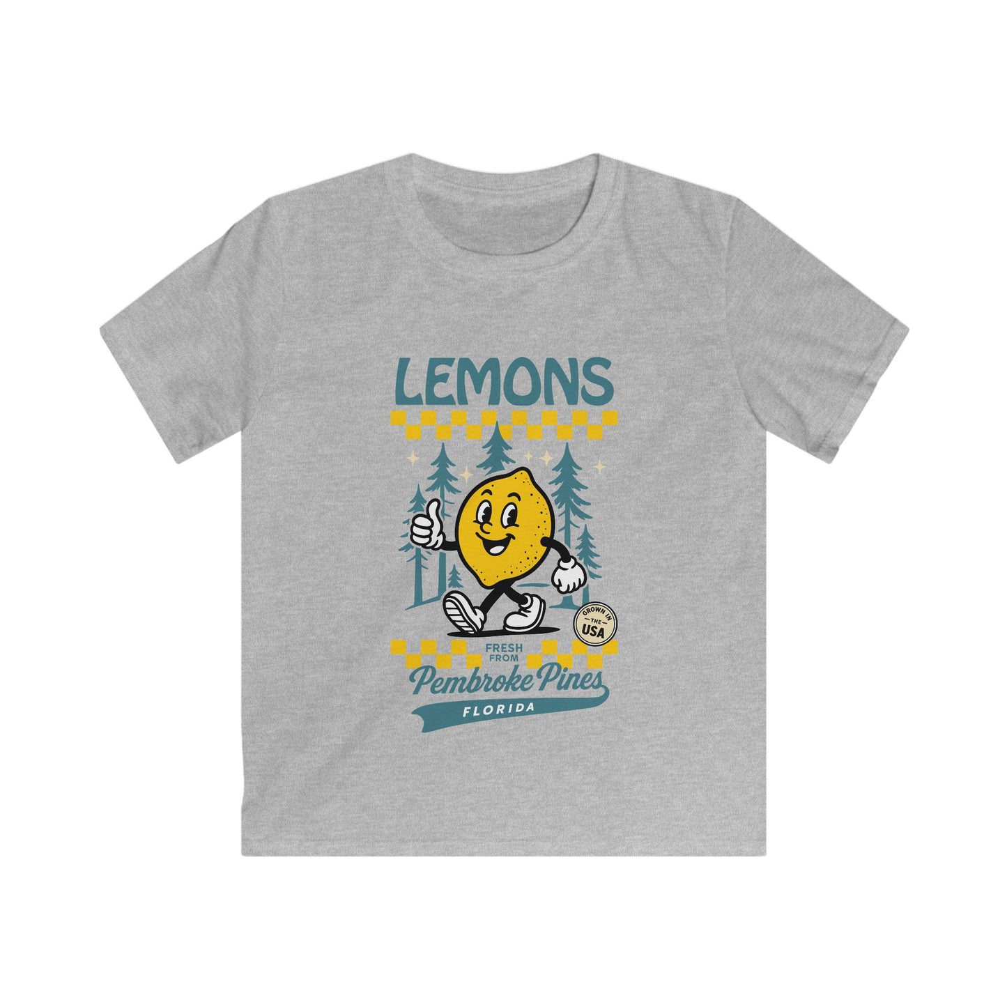 Retro Cartoon Lemon Kids T-Shirt — 'Lemons Pembroke Pines, Florida'