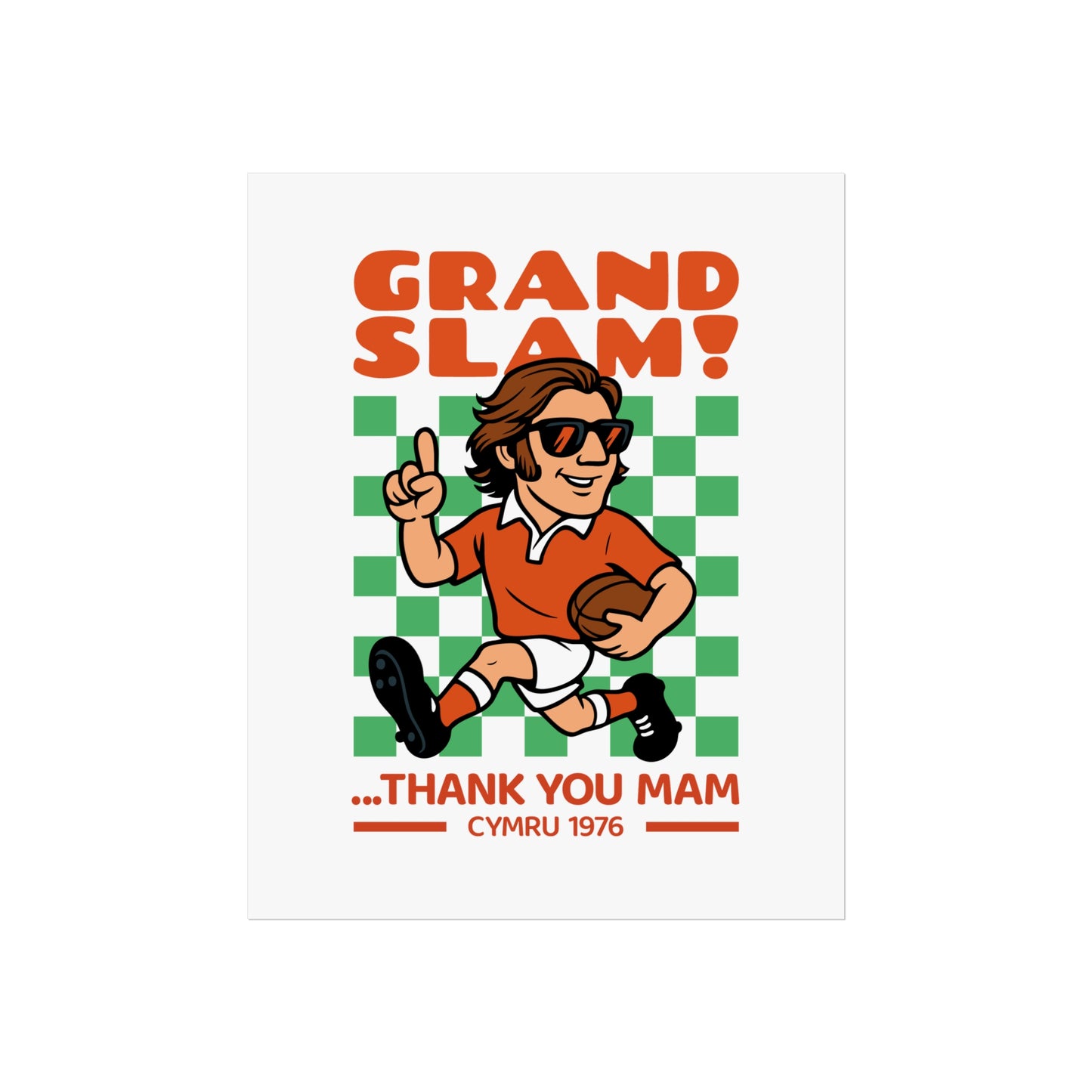 Retro Welsh Rugby 'Grand Slam 1976' Fine Art Poster