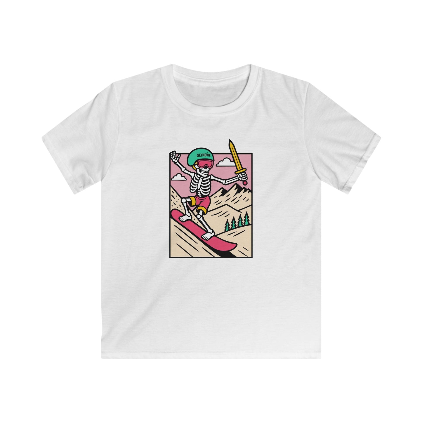 Owain Glyndŵr Snowboarding Skeleton t-shirt (Kids tee)