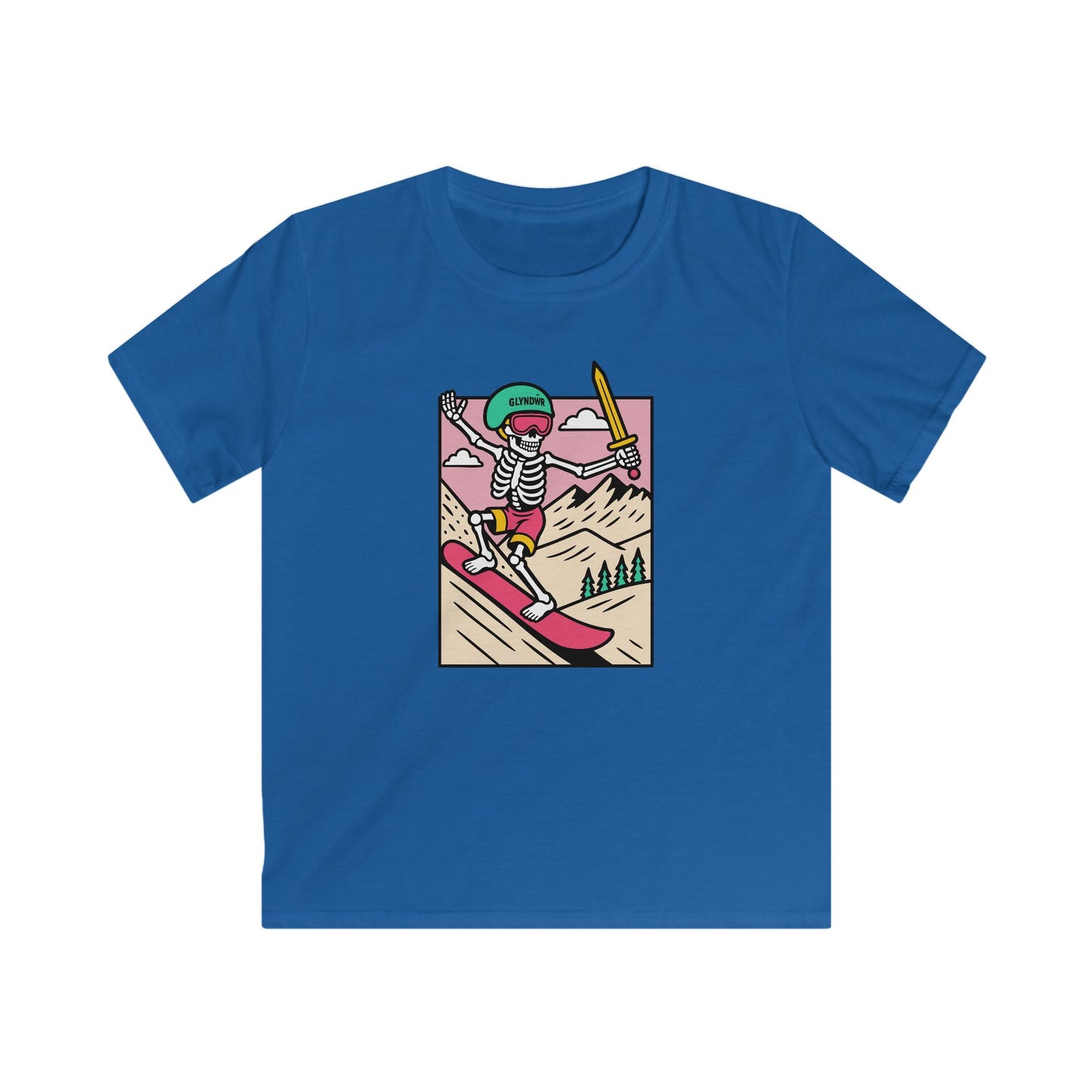 Owain Glyndŵr Snowboarding Skeleton t-shirt (Kids tee)