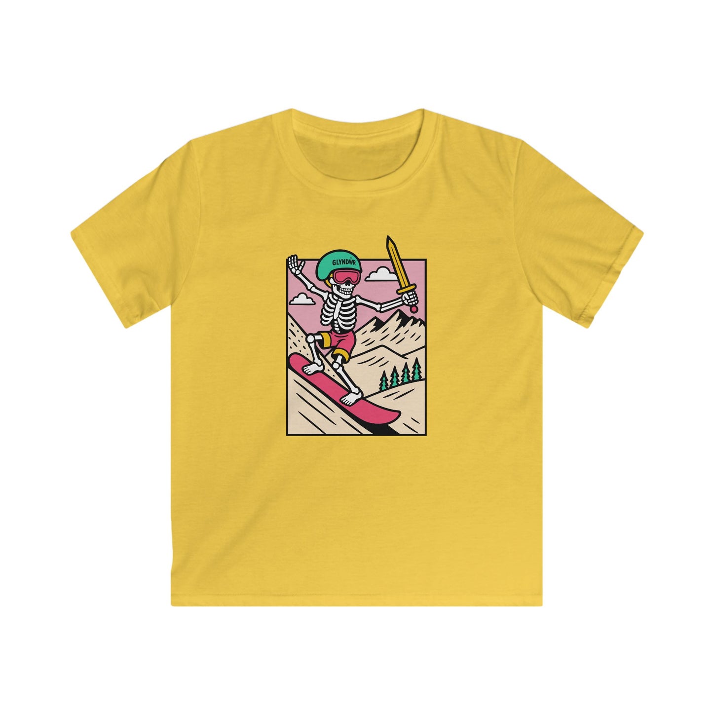 Owain Glyndŵr Snowboarding Skeleton t-shirt (Kids tee)