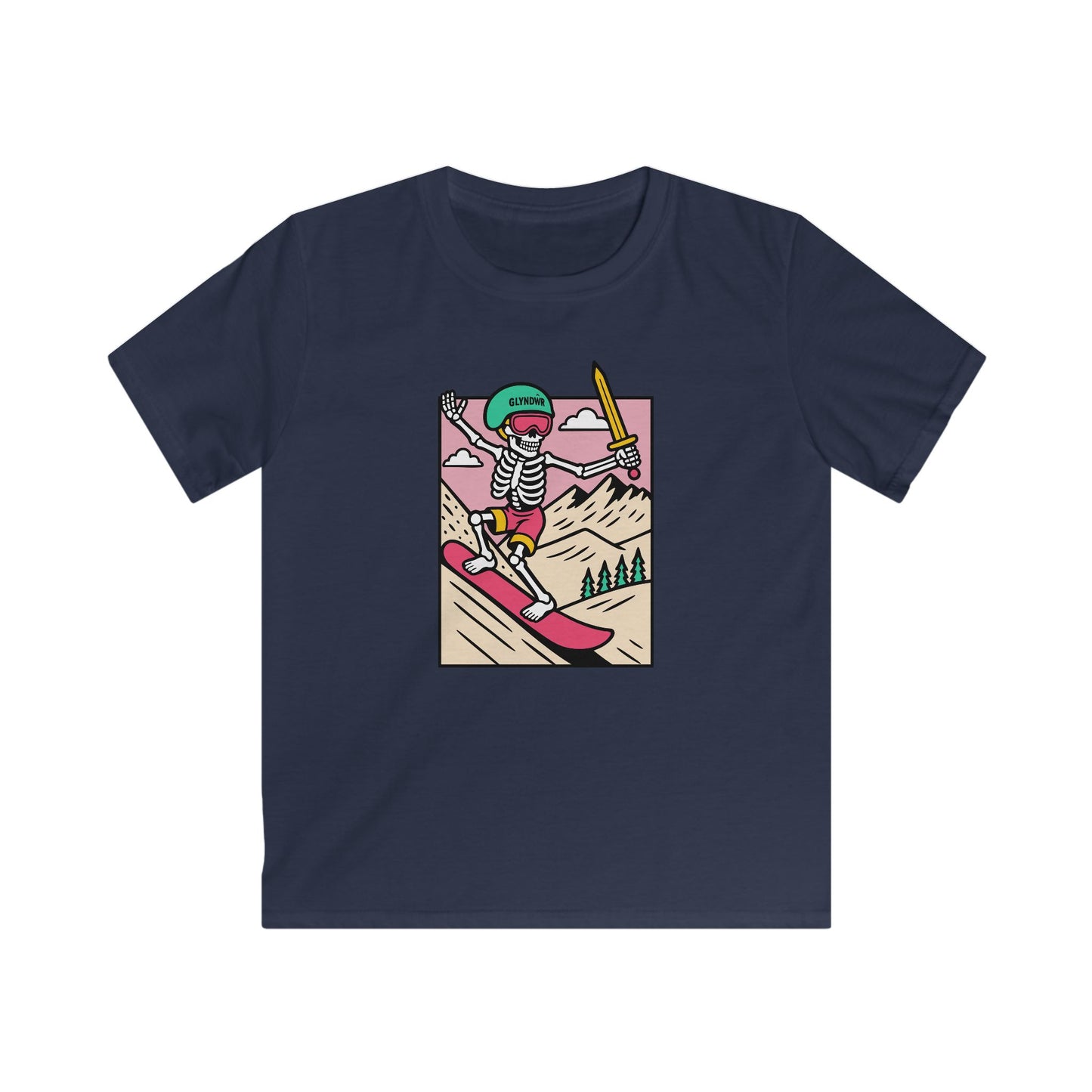Owain Glyndŵr Snowboarding Skeleton t-shirt (Kids tee)
