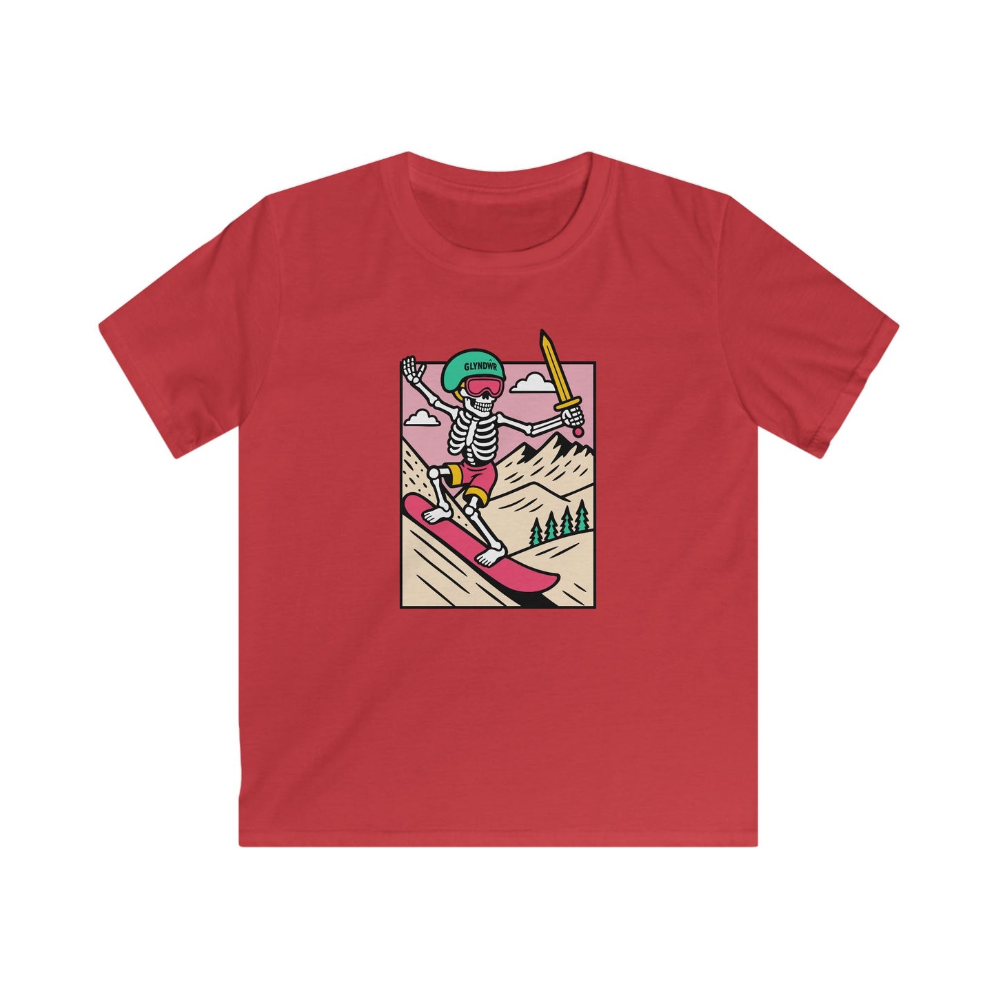 Owain Glyndŵr Snowboarding Skeleton t-shirt (Kids tee)