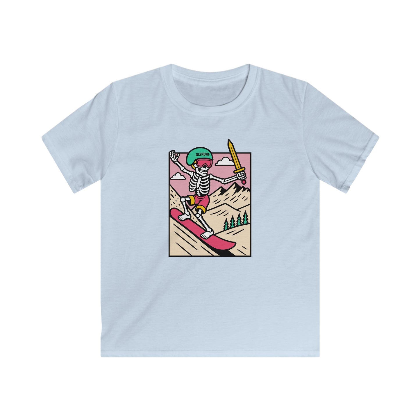 Owain Glyndŵr Snowboarding Skeleton t-shirt (Kids tee)
