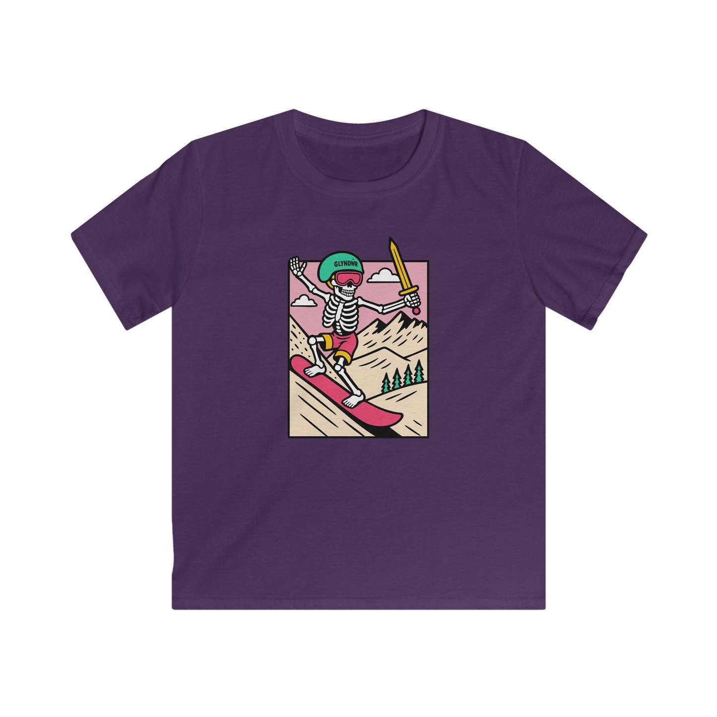 Owain Glyndŵr Snowboarding Skeleton t-shirt (Kids tee)
