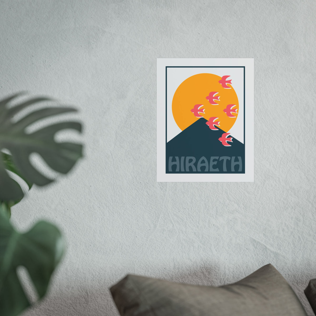 Hiraeth Fine Art Poster - Minimalist Mountain & Sun (Yr Wyddfa)