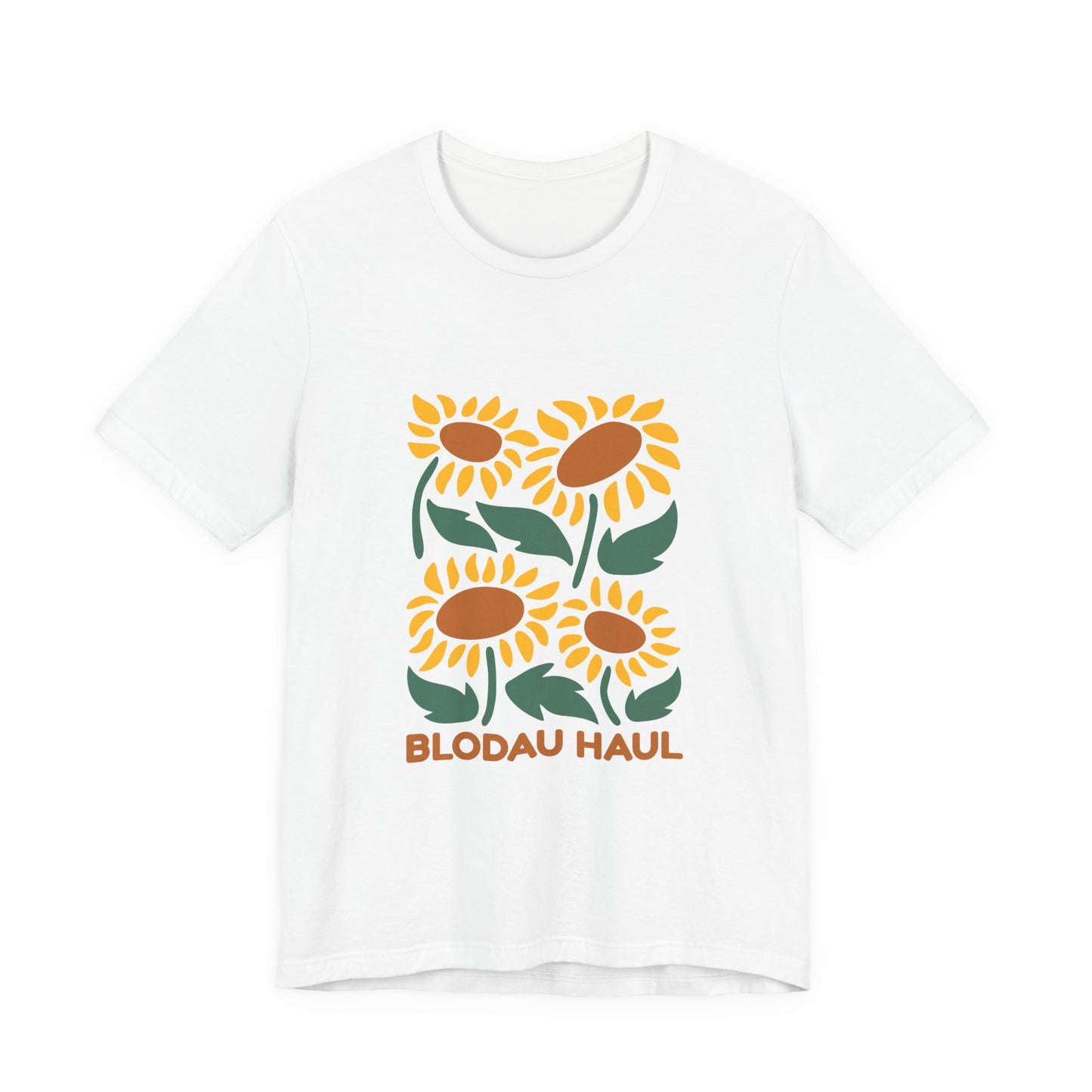 Sunflower Graphic Tee — 'Blodau Haul' Welsh Floral T‑Shirt