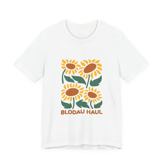 Sunflower Graphic Tee — 'Blodau Haul' Welsh Floral T‑Shirt