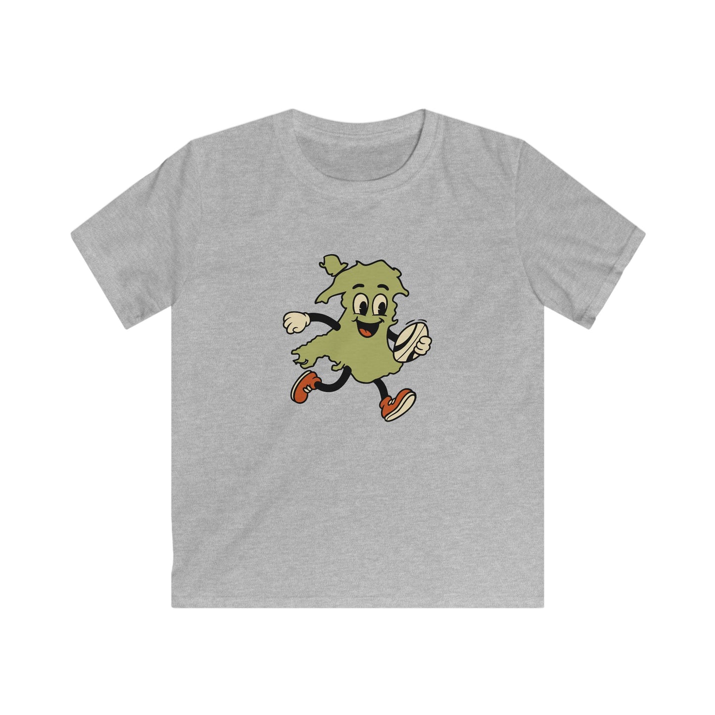 Kids Vintage Welsh Rugby T‑Shirt — Retro Cartoon Map