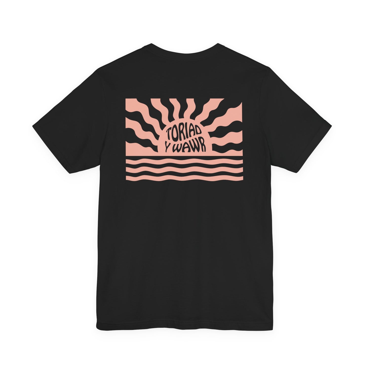 Sunrise Waves Unisex T‑Shirt - 'Toriad Y Wawr' (Double Sided)