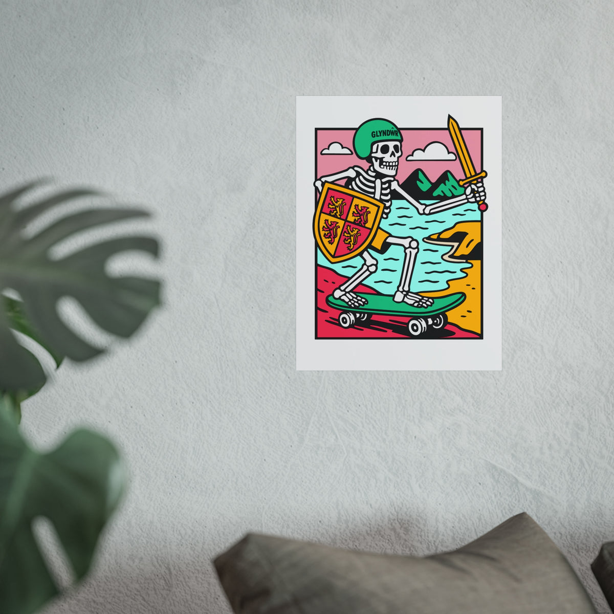Owain Glyndŵr Skateboarding Fine Art Poster