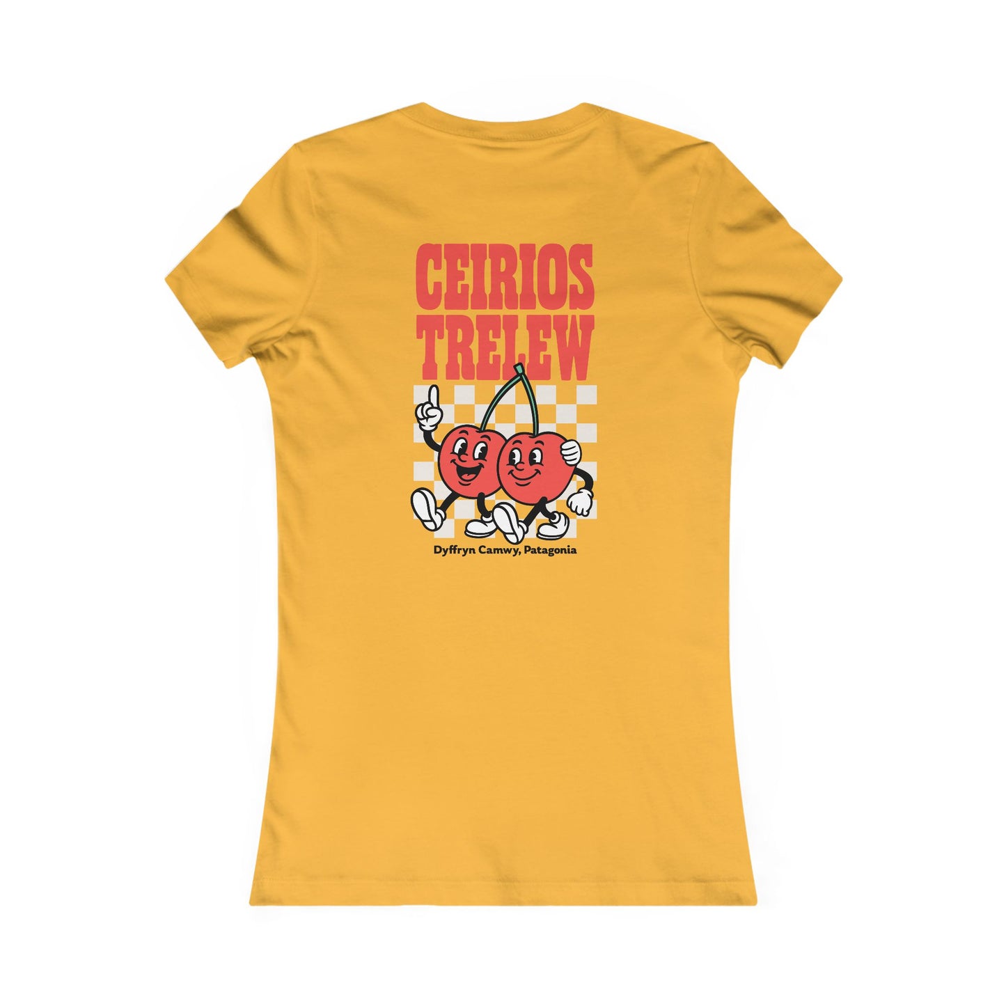 Women's Retro Cherry Tee - 'Ceirios Trelew, Patagonia' (Double Sided)