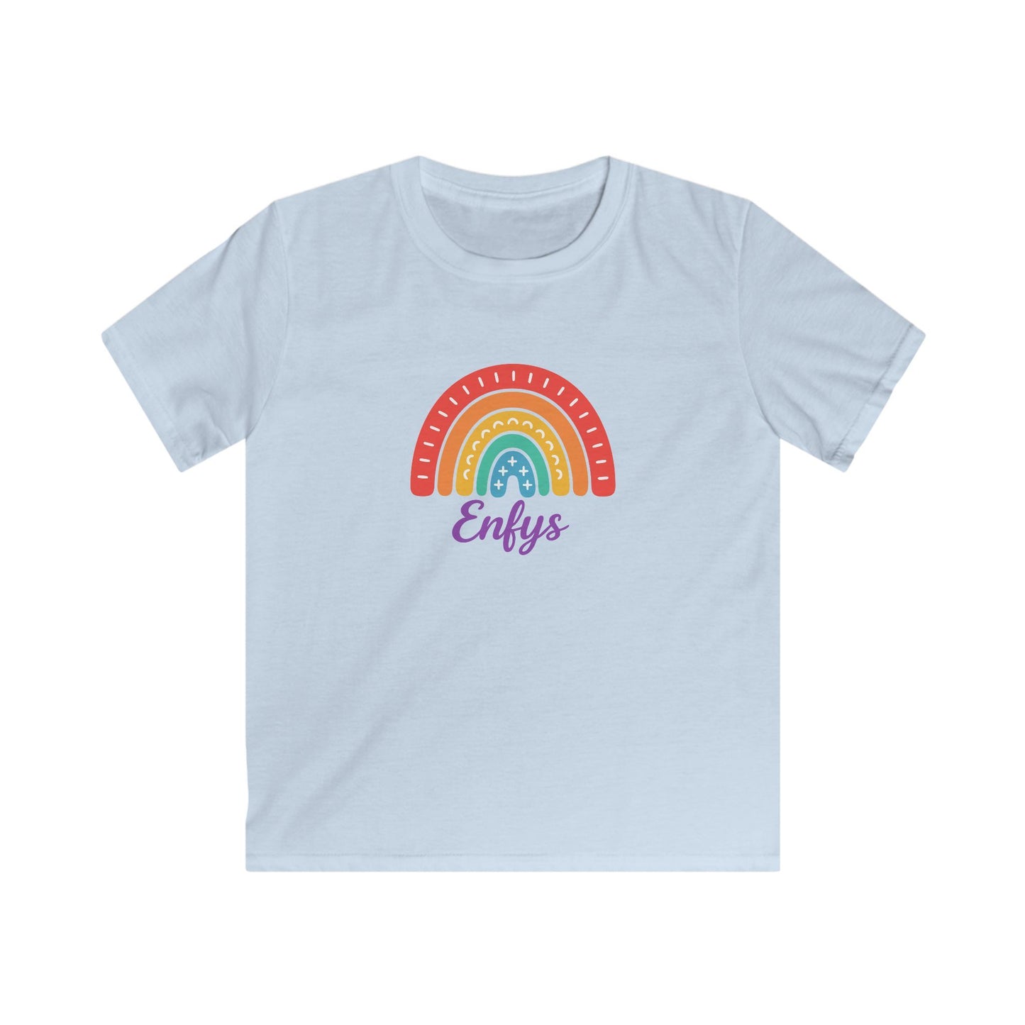 "Enfys" Welsh Language Rainbow Kids T-Shirt