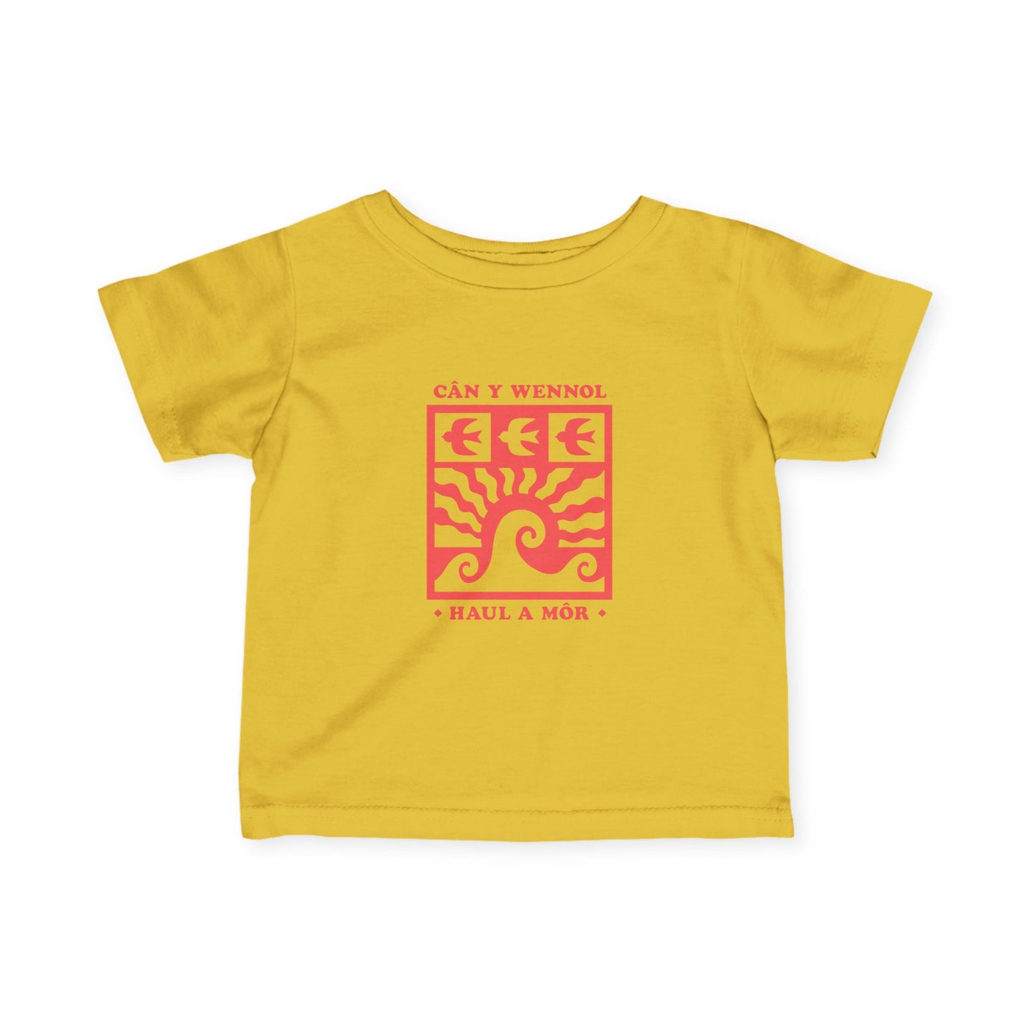 Retro Sun & Wave Toddler T-Shirt - Welsh Language - Cân Y Wennol
